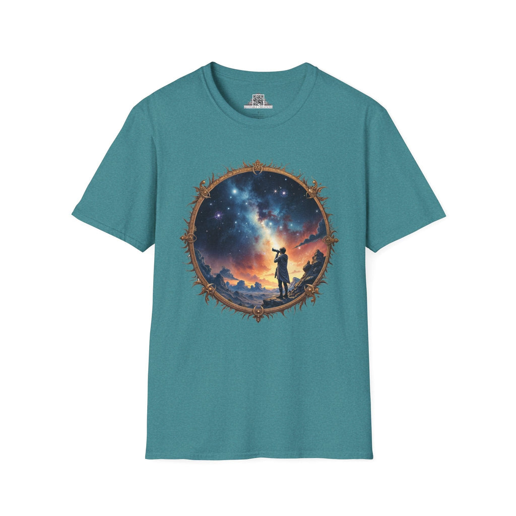 Printify T-Shirt S / Heather Galapagos Blue I Choose to Believe UFO & Cosmic - T-Shirt