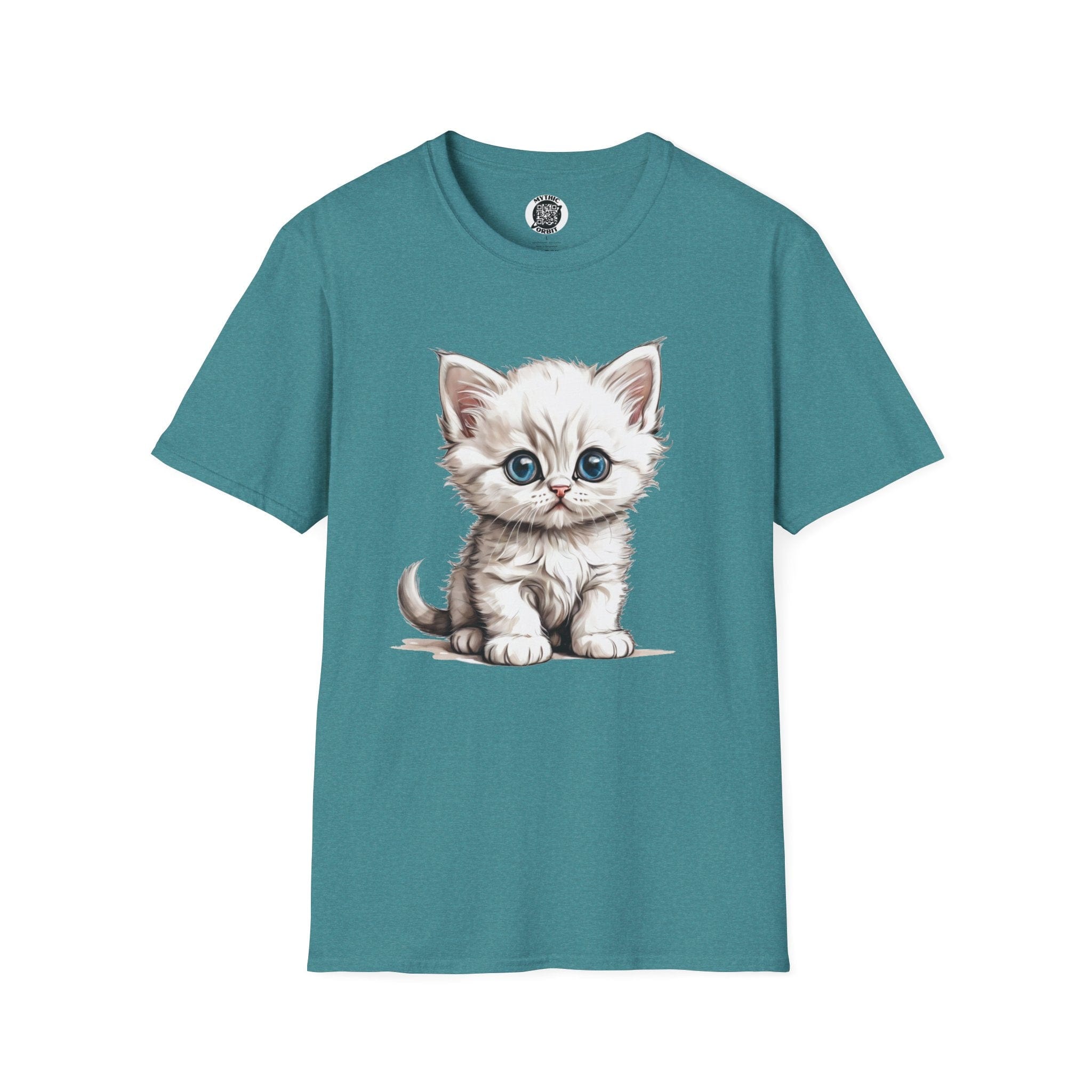 Printify T-Shirt S / Heather Galapagos Blue Kitten Baby - Hyper Cute T-Shirt