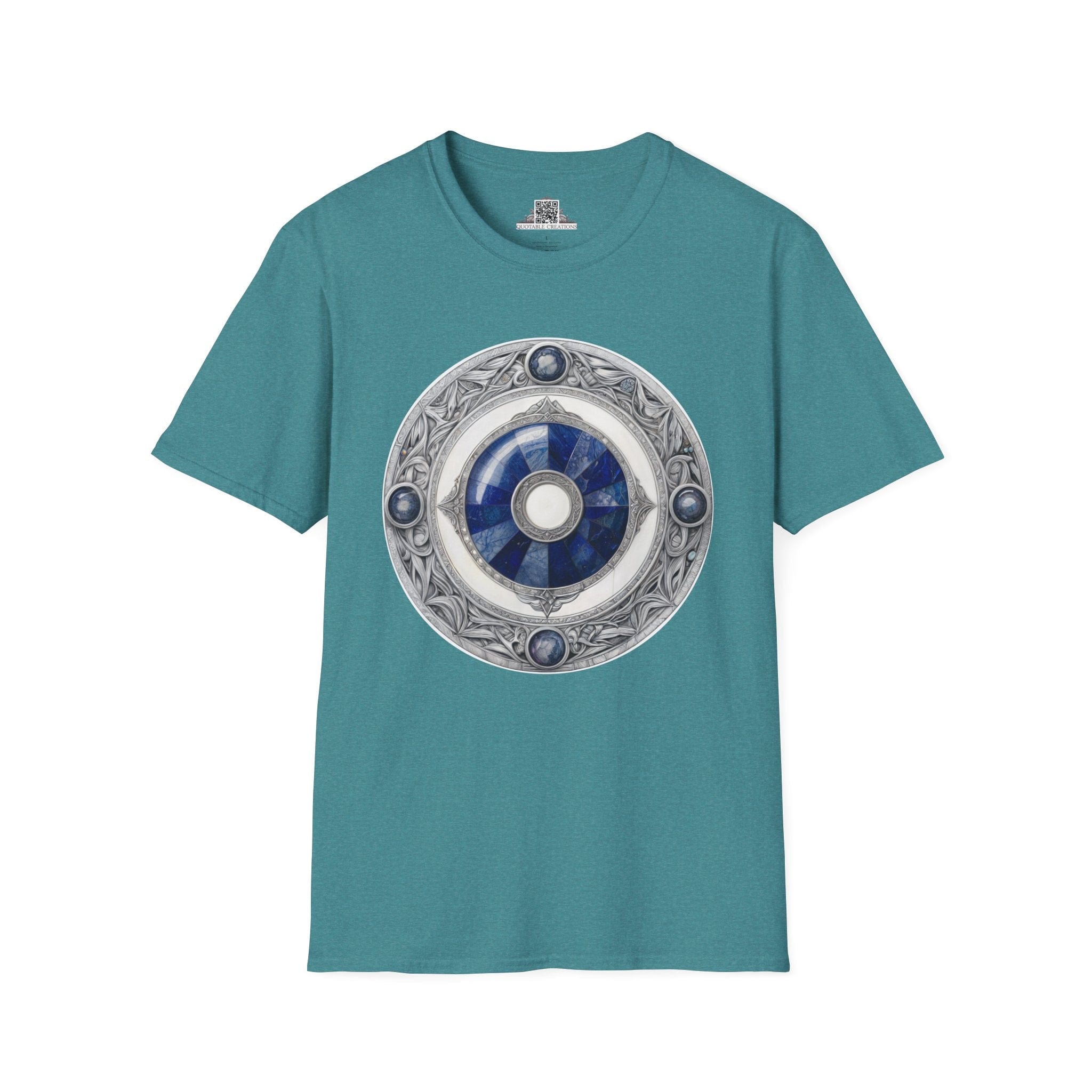Printify T-Shirt S / Heather Galapagos Blue Lapis Lazuli - Crystals & Gemstones T-Shirt