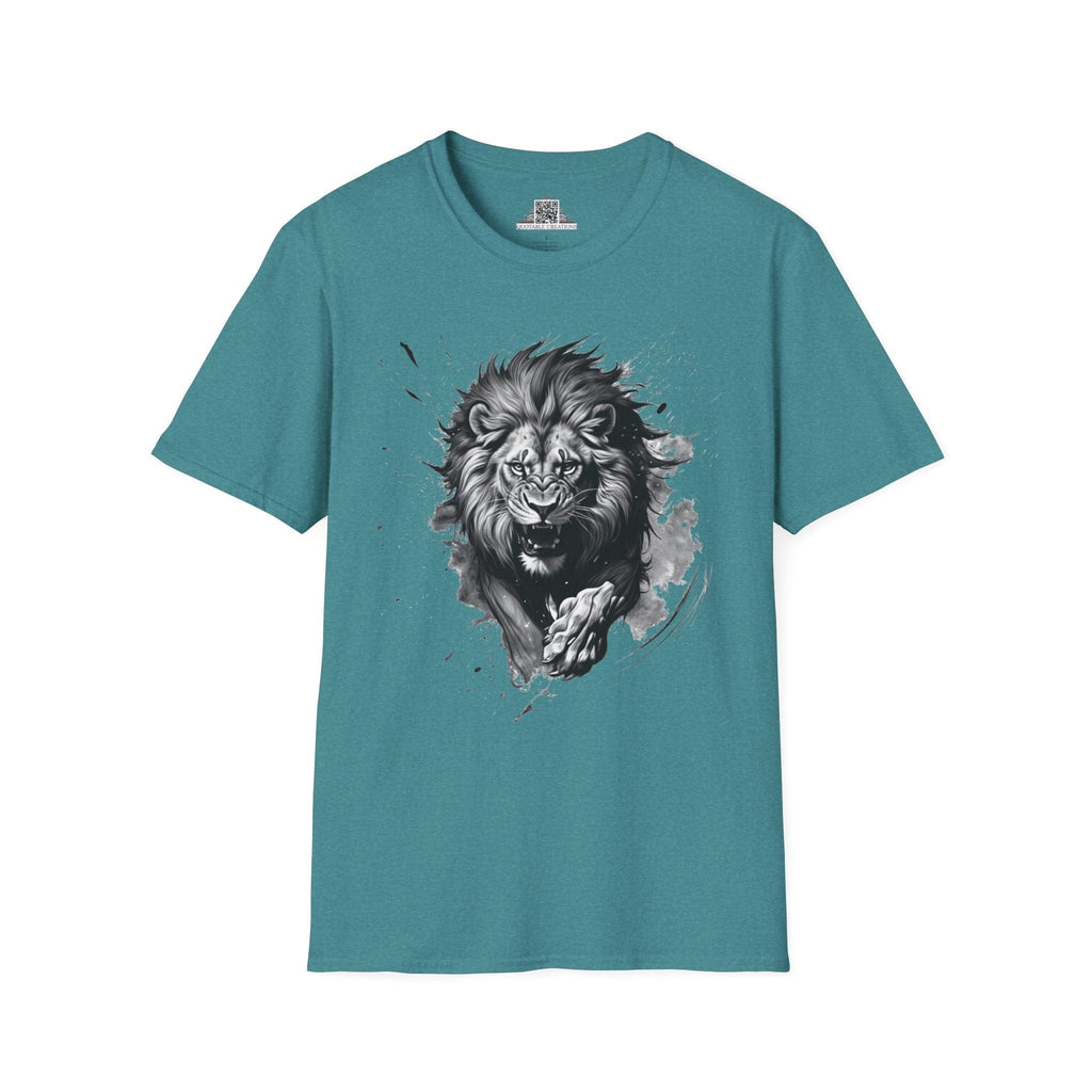Printify T-Shirt S / Heather Galapagos Blue Lion Wild Motivation - T-Shirt