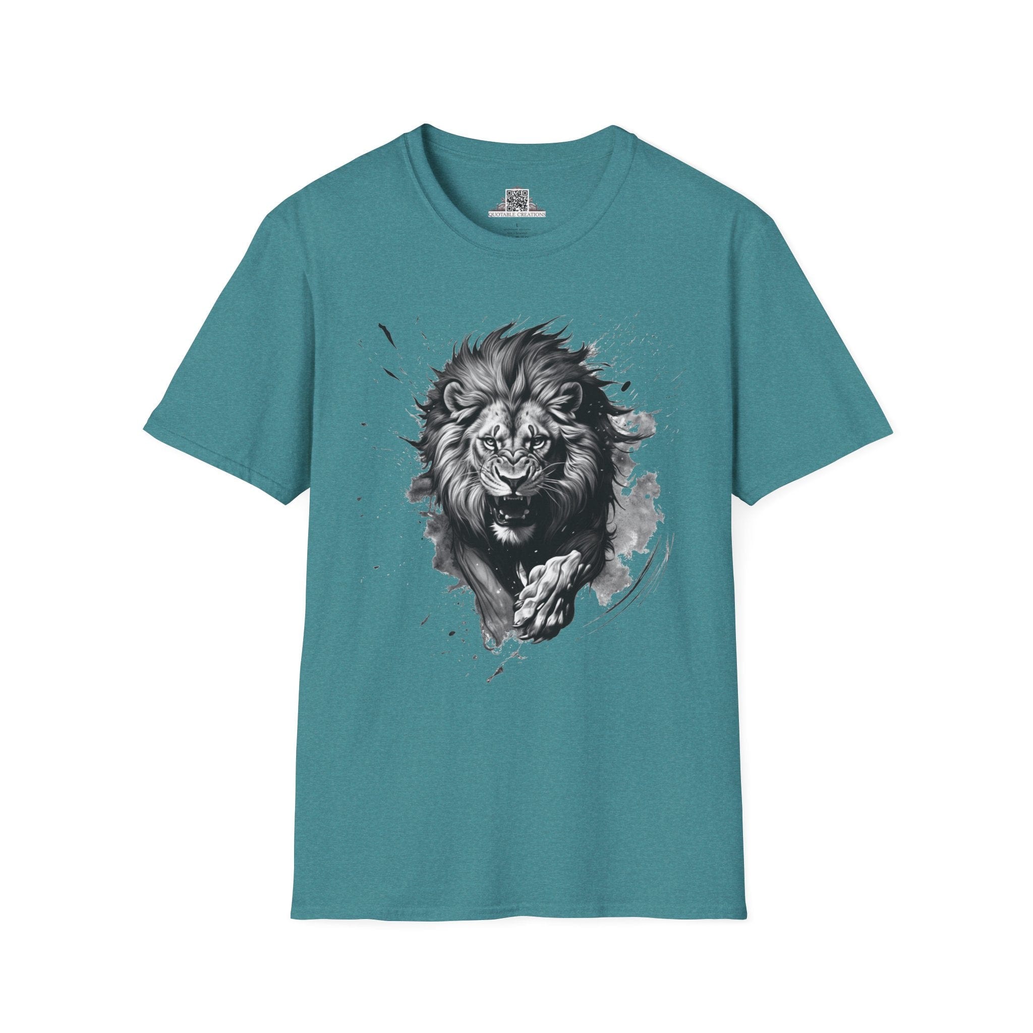 Printify T-Shirt S / Heather Galapagos Blue Lion Wild Motivation - T-Shirt