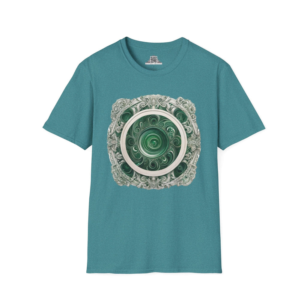 Printify T-Shirt S / Heather Galapagos Blue Malachite - Crystals & Gemstones T-Shirt