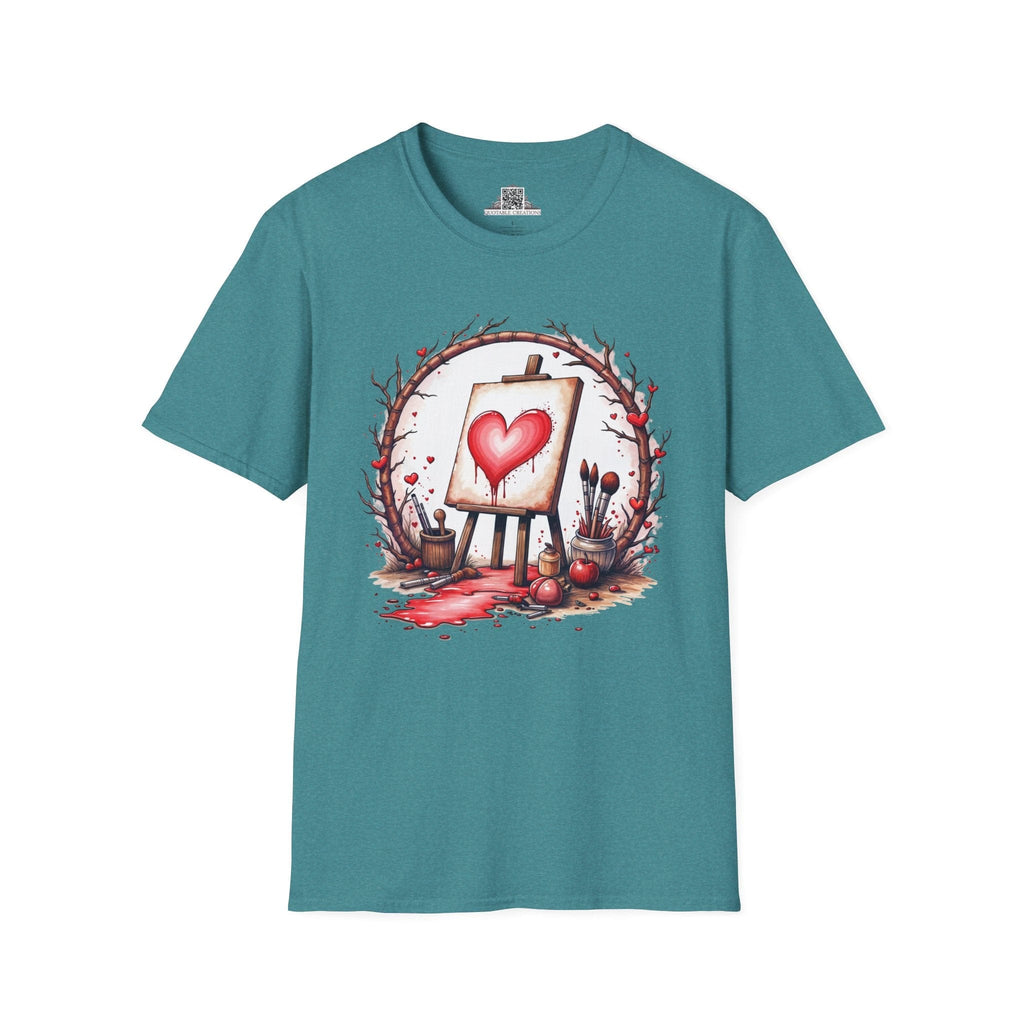 Printify T-Shirt S / Heather Galapagos Blue My Masterpiece Art - Love & Fun T-Shirt