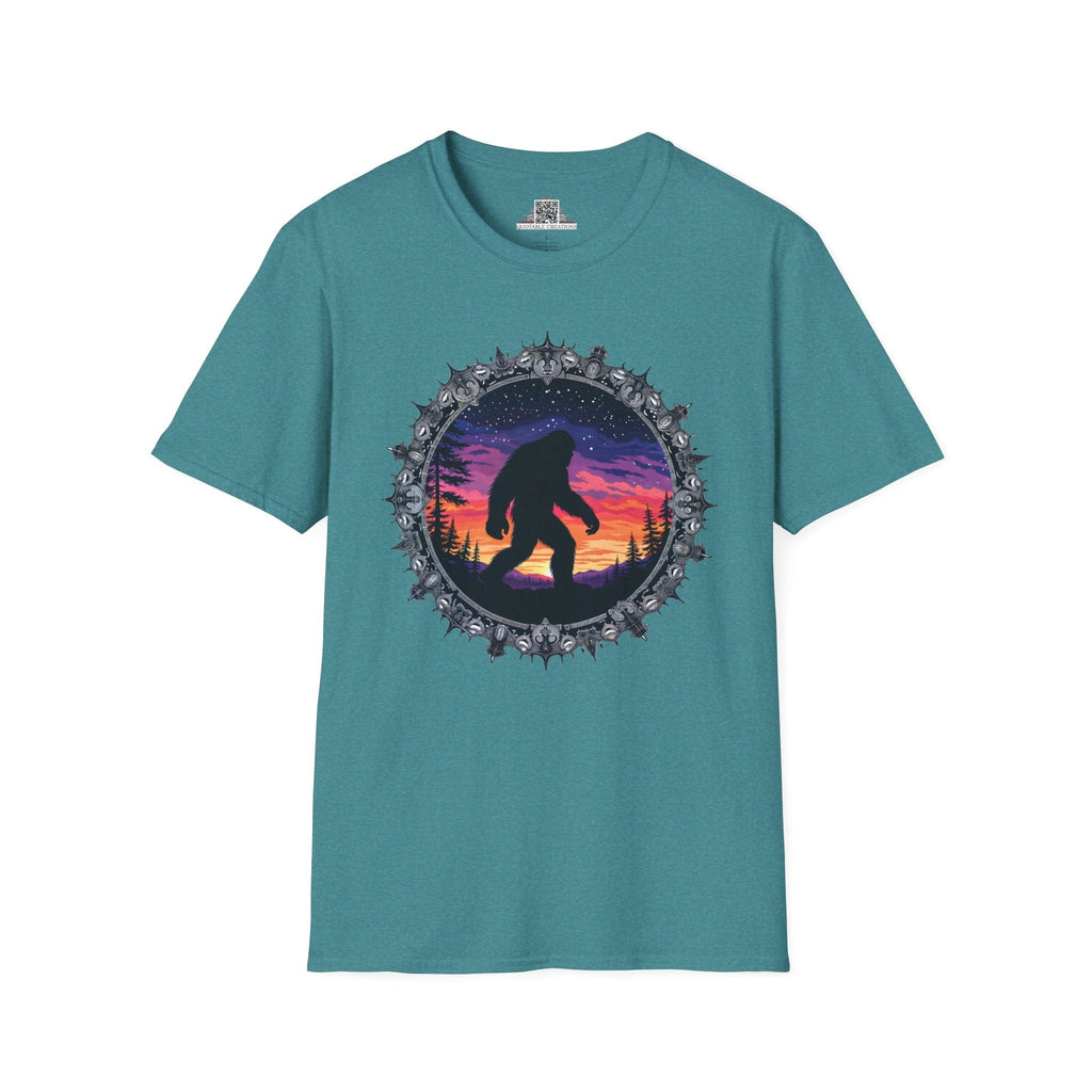 Printify T-Shirt S / Heather Galapagos Blue Mythical & Mysterious - Bigfoot & Legends T-Shirt