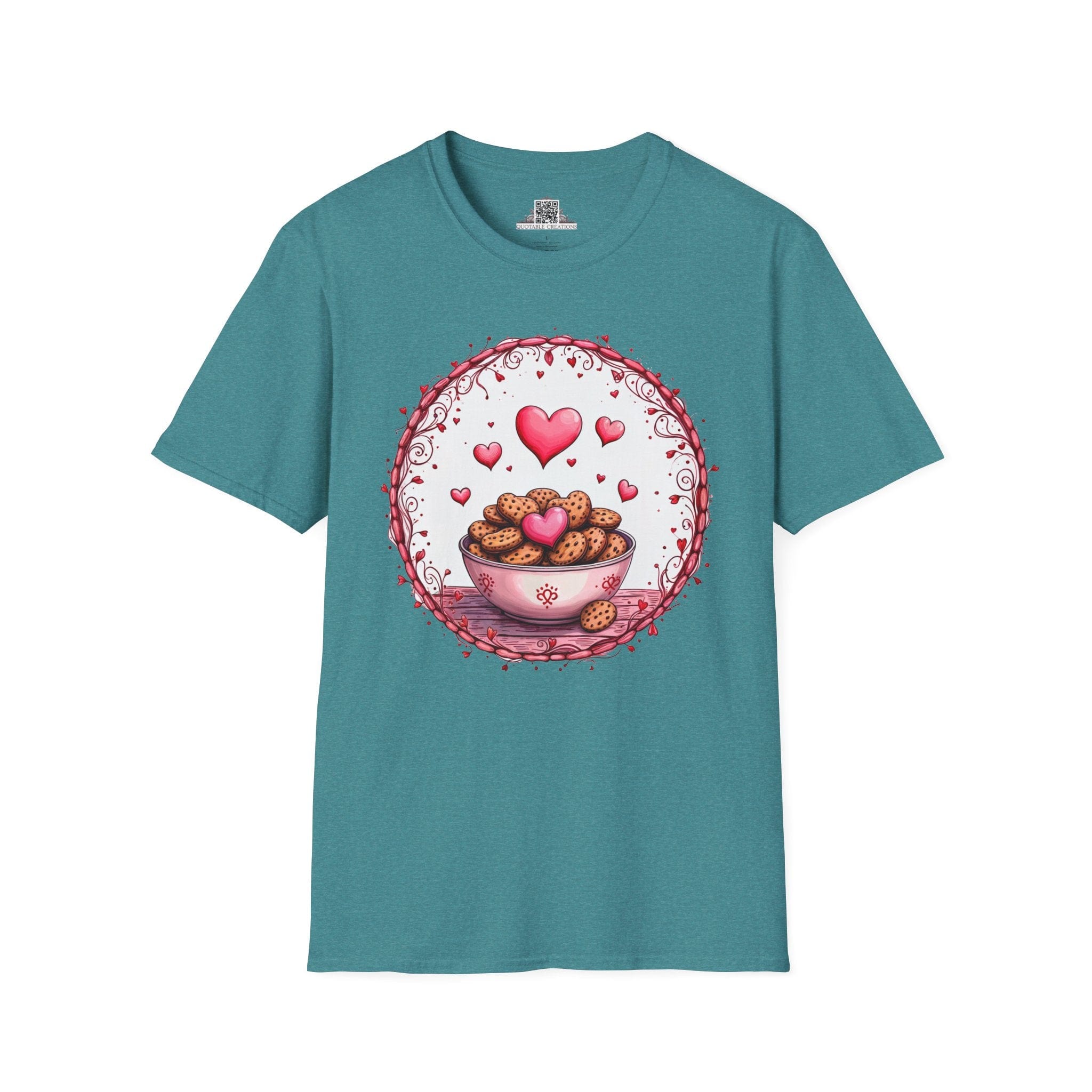 Printify T-Shirt S / Heather Galapagos Blue Recipe for Love Cookies - Love & Fun T-Shirt