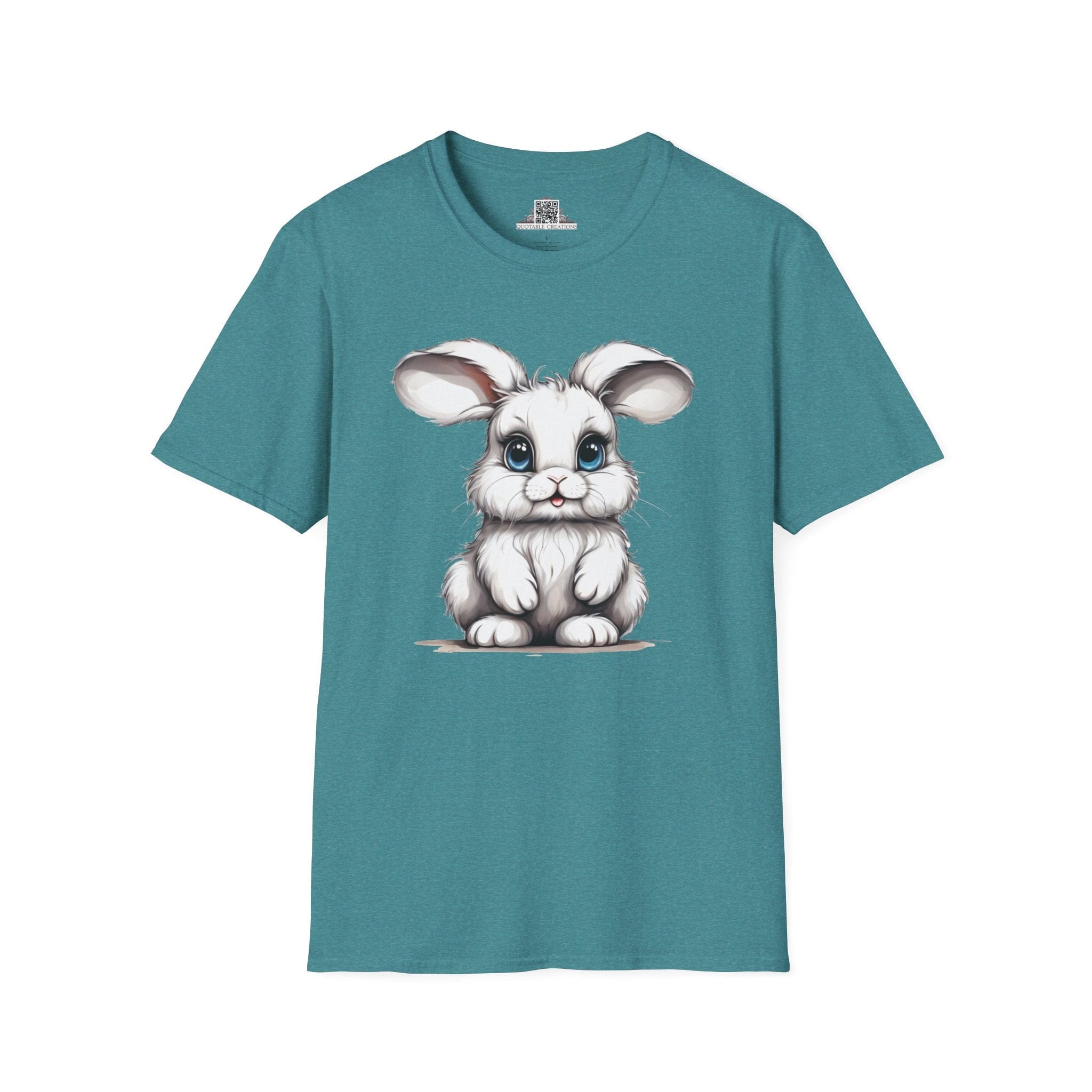 Printify T-Shirt S / Heather Galapagos Blue T-Shirt - Baby Bunny - Hyper Cute