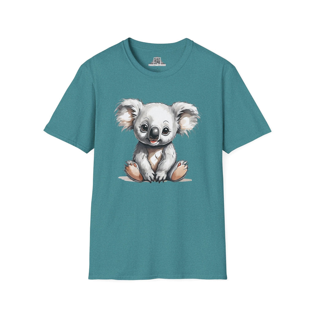 Printify T-Shirt S / Heather Galapagos Blue T-Shirt - Baby Koala - Hyper Cute