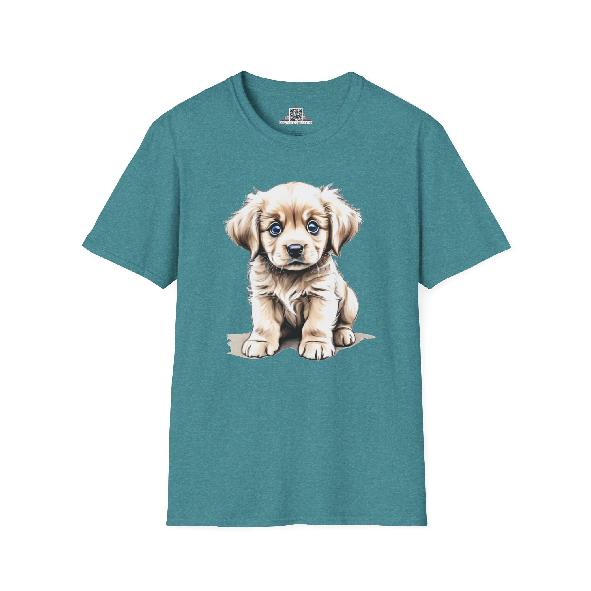 Printify T-Shirt S / Heather Galapagos Blue T-Shirt - Baby Puppy - Hyper Cute