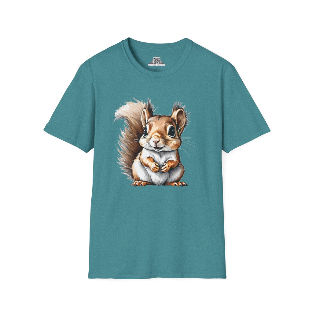 Printify T-Shirt S / Heather Galapagos Blue T-Shirt - Baby Squirrel - Hyper Cute