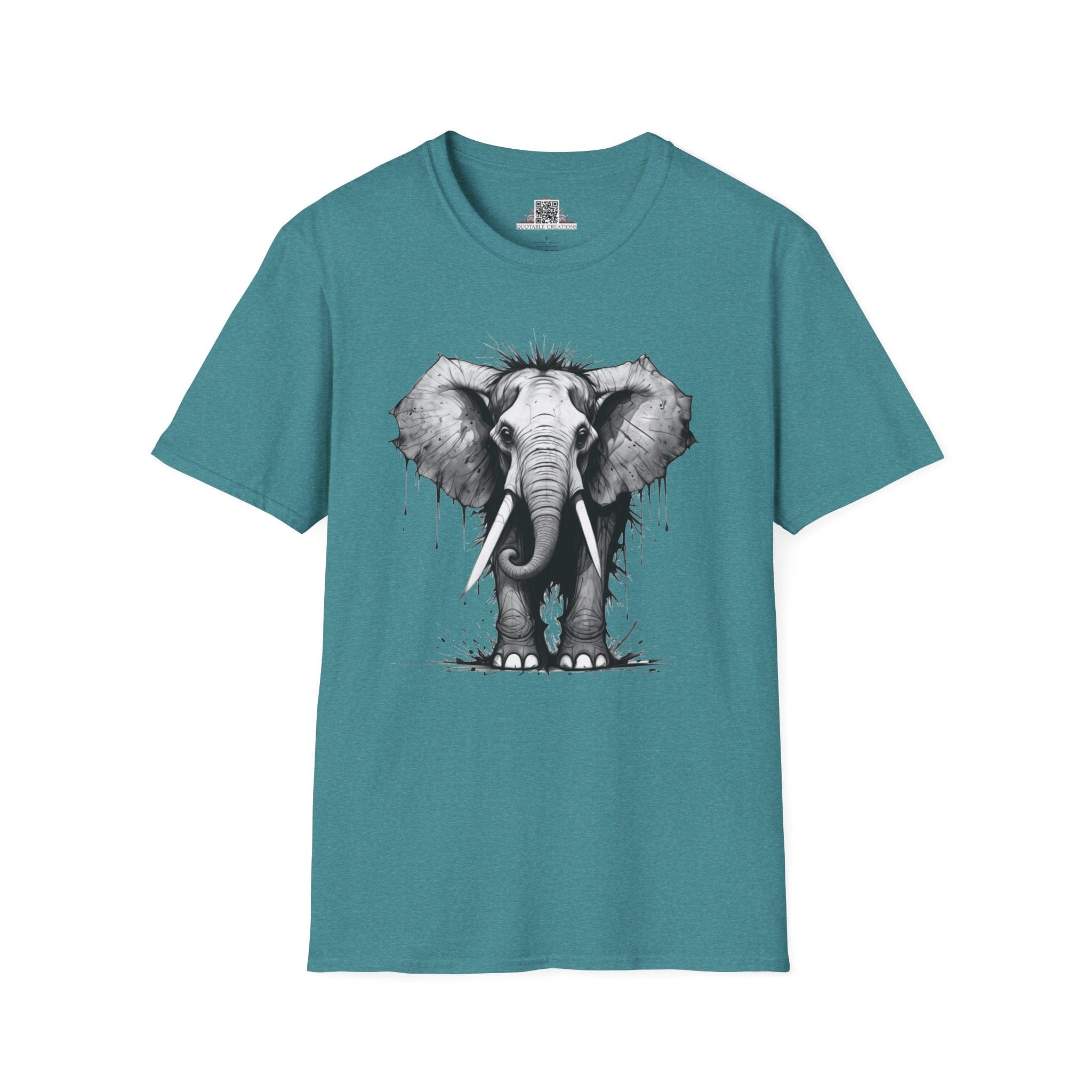 Printify T-Shirt S / Heather Galapagos Blue T-Shirt - I'm Fine Elephant - Everything's Fine
