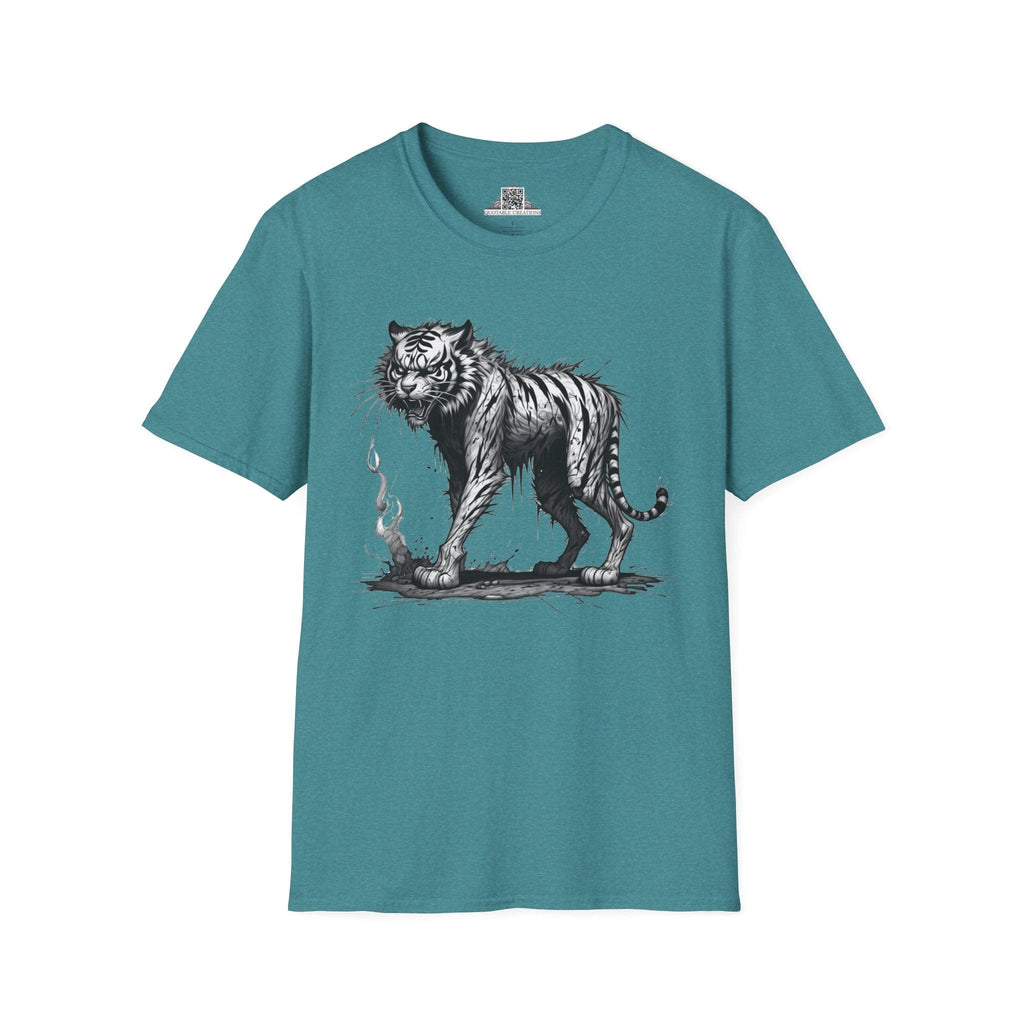 Printify T-Shirt S / Heather Galapagos Blue T-Shirt - I'm Fine Tiger - Everything's Fine