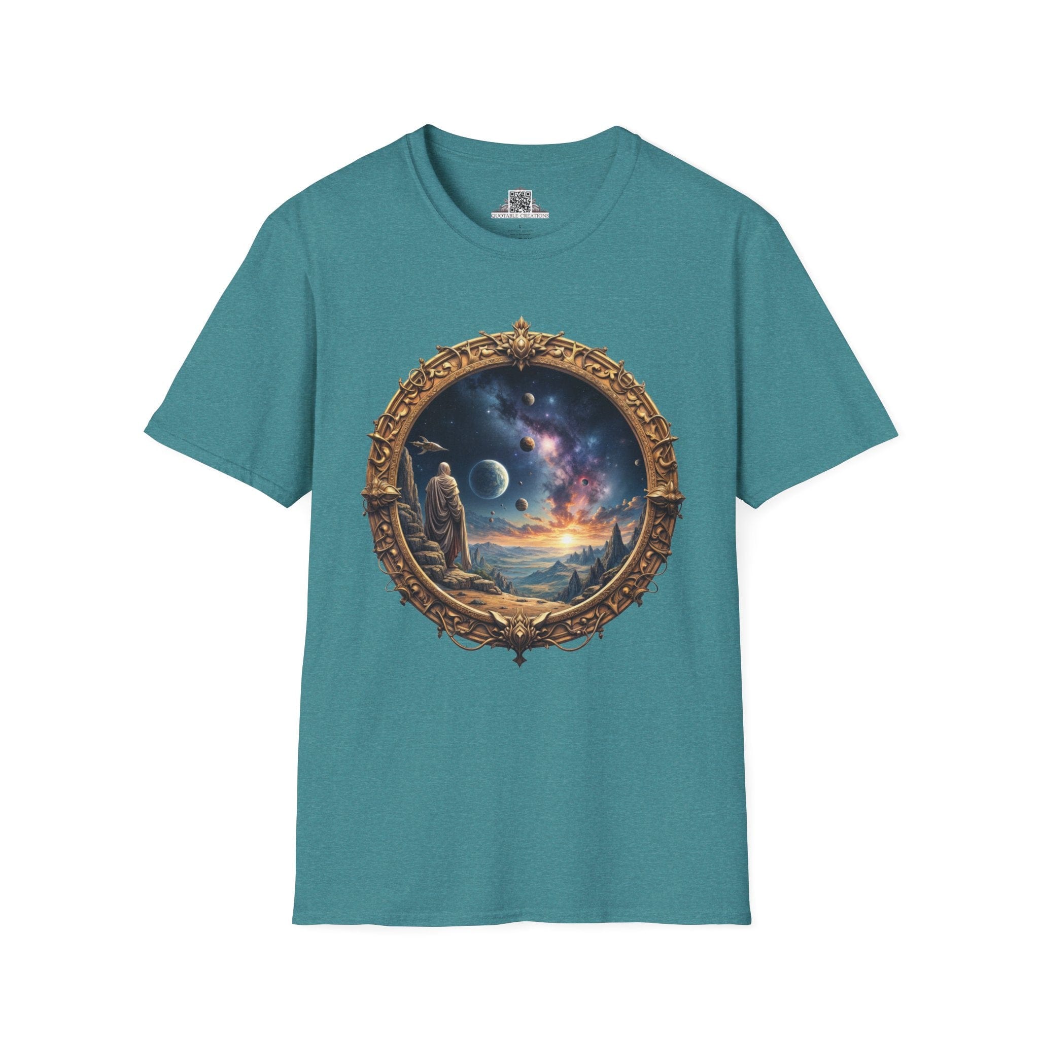Printify T-Shirt S / Heather Galapagos Blue They Exist UFO & Cosmic - T-Shirt