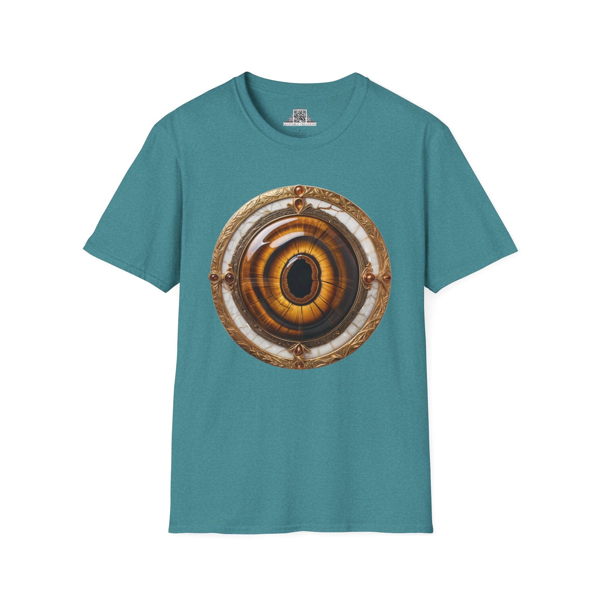 Printify T-Shirt S / Heather Galapagos Blue Tiger's Eye Crystals Gemstones - T-Shirt