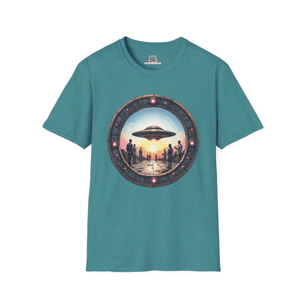 Printify T-Shirt S / Heather Galapagos Blue UFO Area 51 Mystery UFO & Cosmic - T-Shirt
