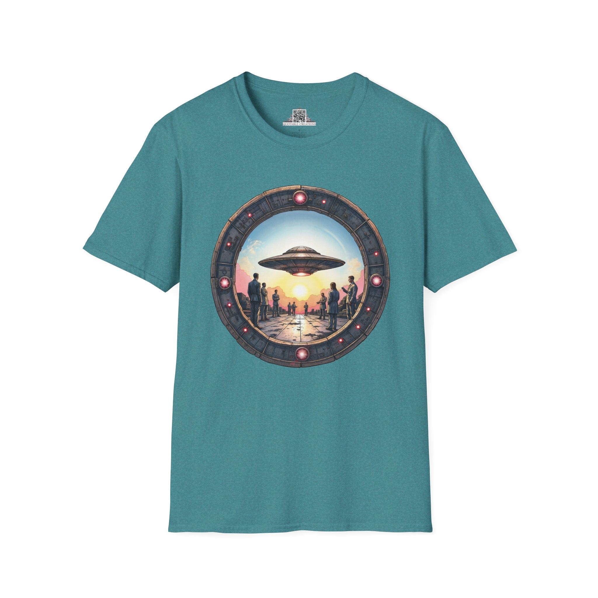 Printify T-Shirt S / Heather Galapagos Blue UFO Area 51 Mystery UFO & Cosmic - T-Shirt