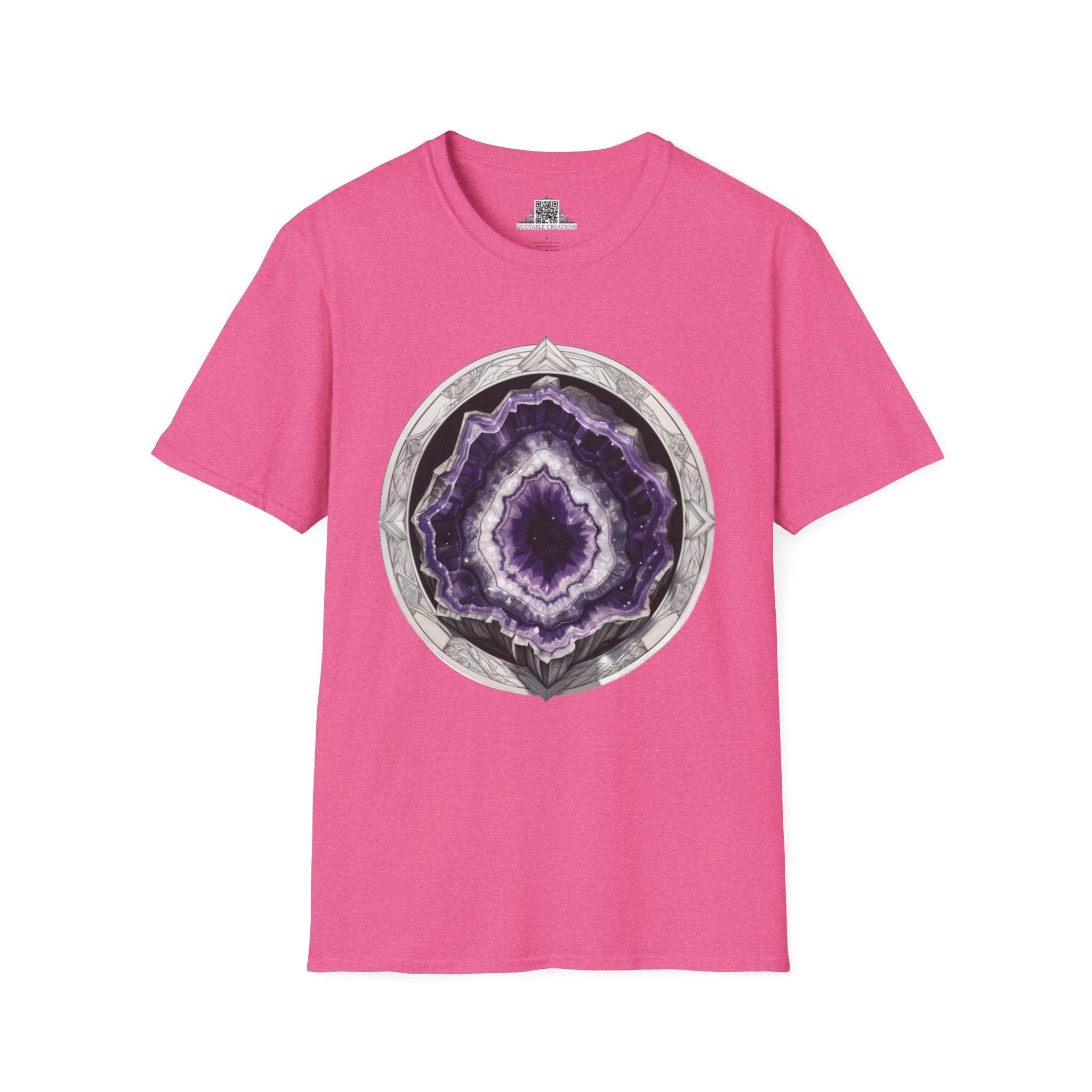 Printify T-Shirt S / Heather Heliconia Amethyst Crystals Gemstones - T-Shirt