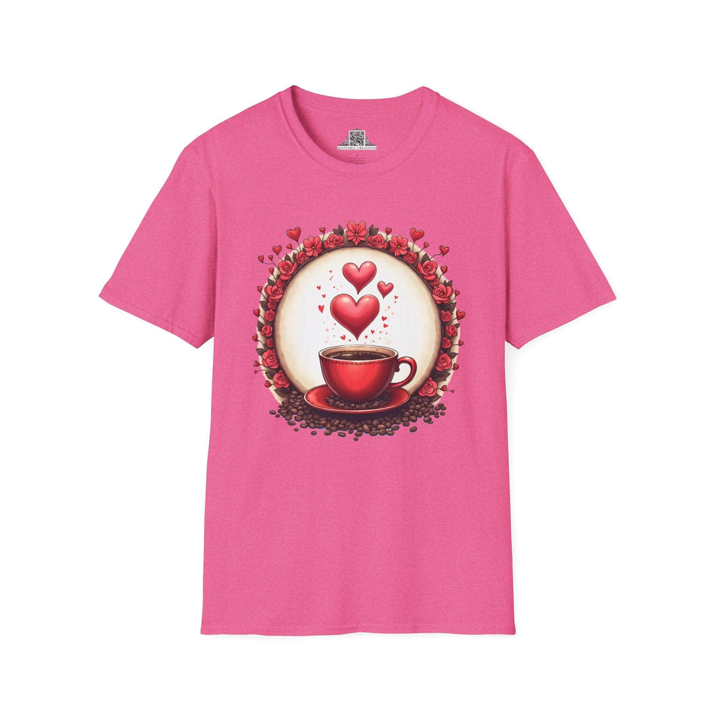 Printify T-Shirt S / Heather Heliconia Brew-tiful Love Coffee - Love & Fun T-Shirt