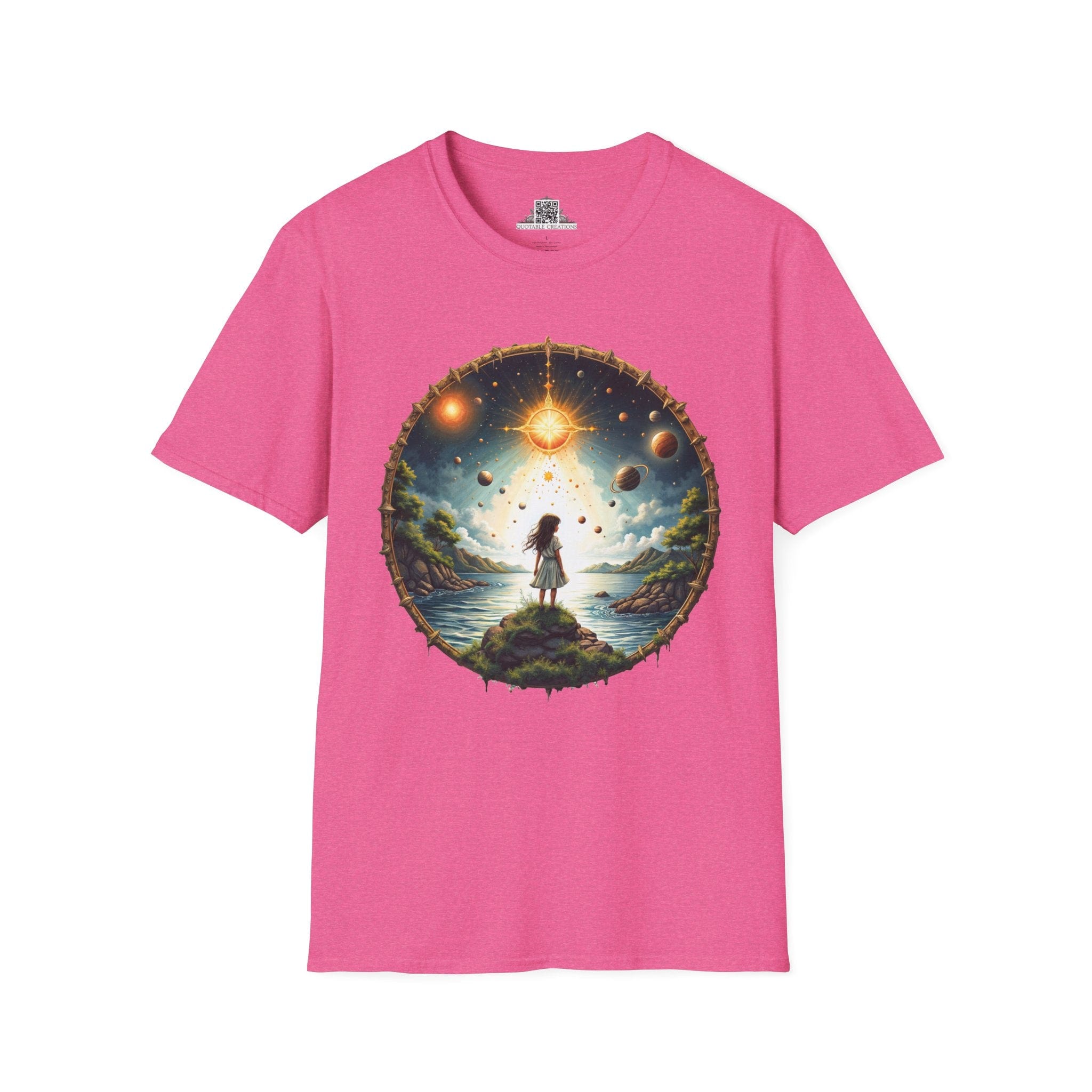 Printify T-Shirt S / Heather Heliconia Exploring the Final Frontier UFO & Cosmic - T-Shirt