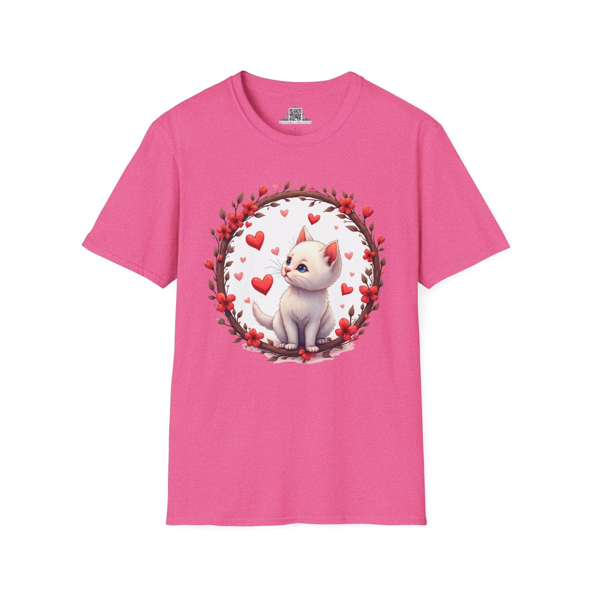 Printify T-Shirt S / Heather Heliconia Fur-ever Love Kitten - Love & Fun T-Shirt
