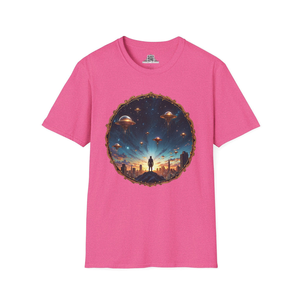 Printify T-Shirt S / Heather Heliconia Galactic Connections UFO & Cosmic - T-Shirt