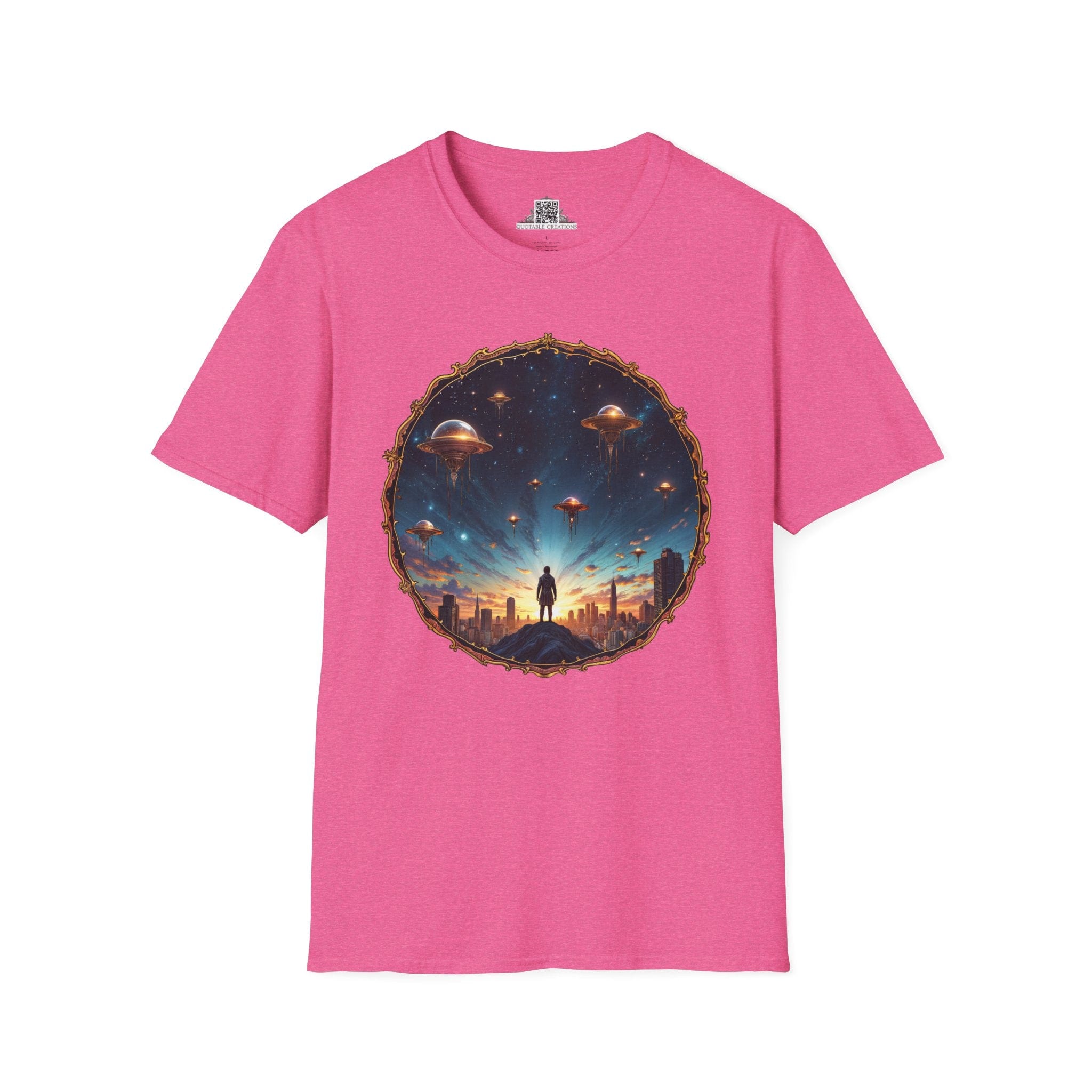 Printify T-Shirt S / Heather Heliconia Galactic Connections UFO & Cosmic - T-Shirt