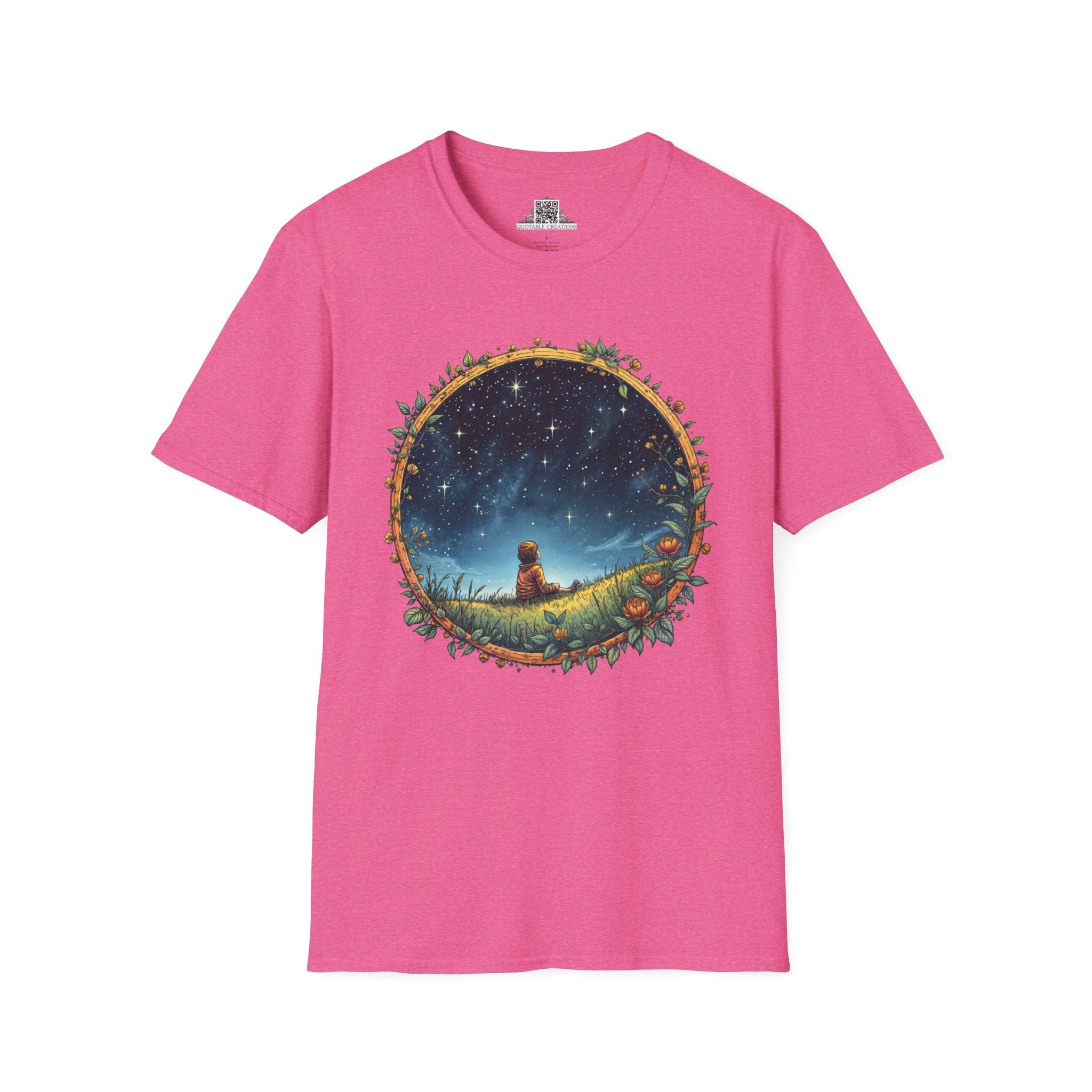 Printify T-Shirt S / Heather Heliconia Keep Your Eyes on the Skies UFO & Cosmic - T-Shirt