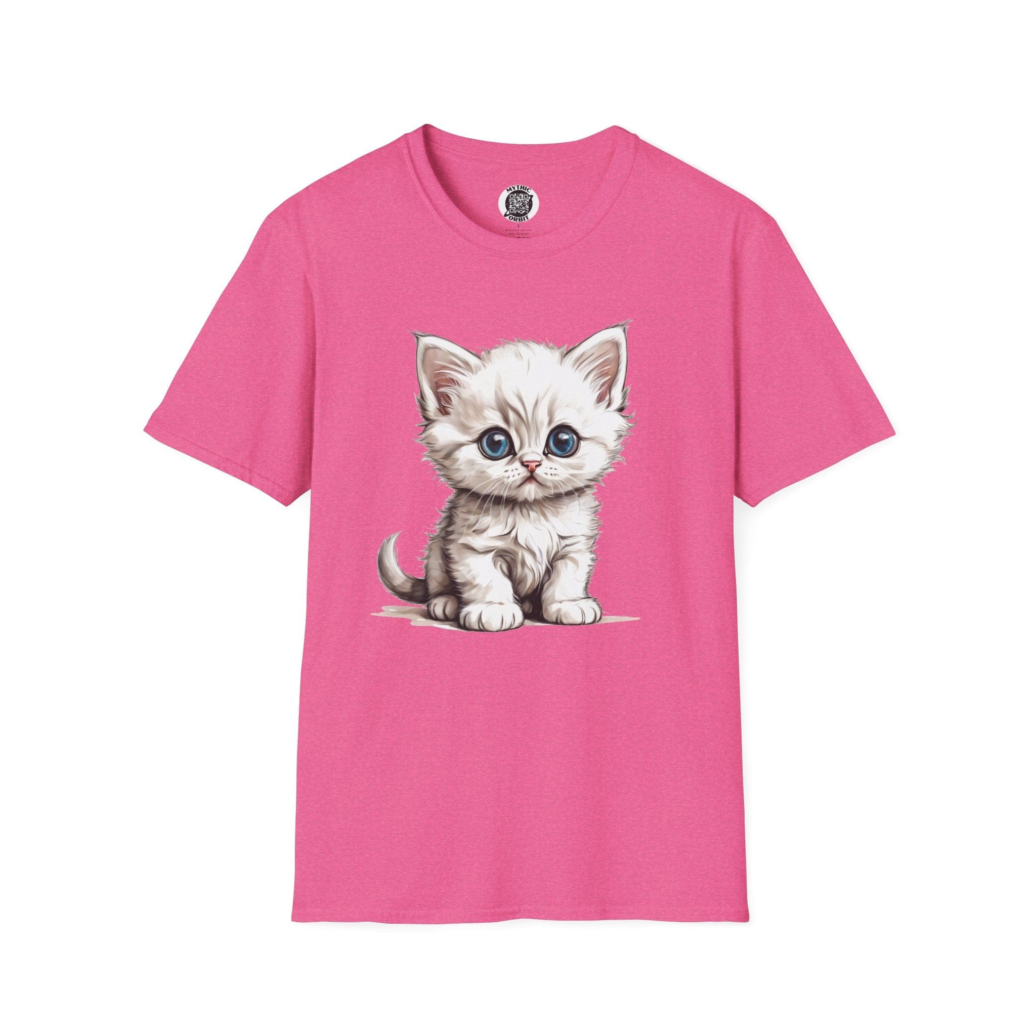 Printify T-Shirt S / Heather Heliconia Kitten Baby - Hyper Cute T-Shirt