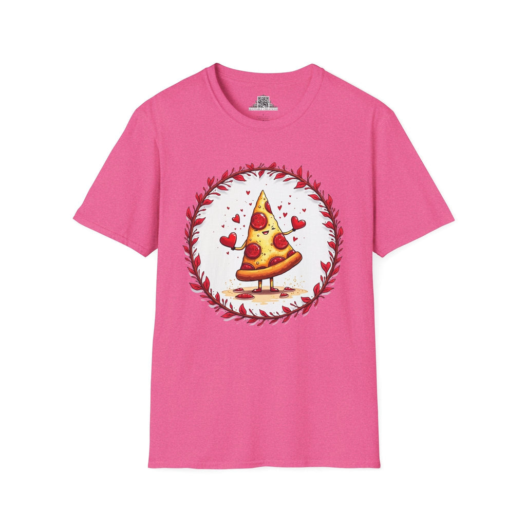 Printify T-Shirt S / Heather Heliconia Love at First Bite Pizza - Love & Fun T-Shirt