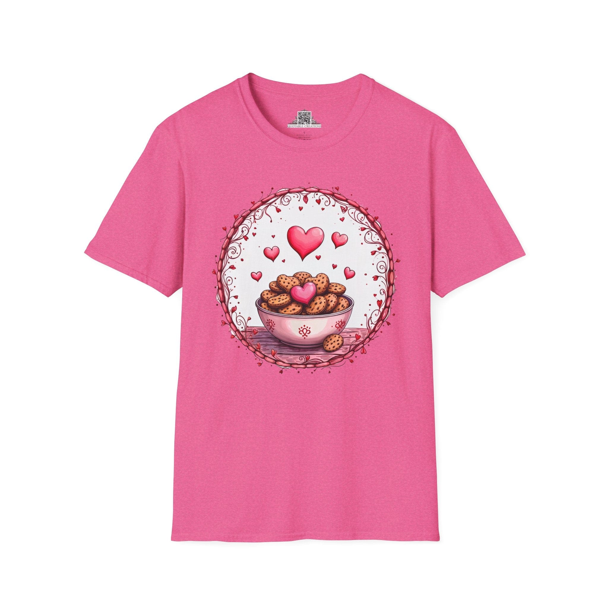 Printify T-Shirt S / Heather Heliconia Recipe for Love Cookies - Love & Fun T-Shirt