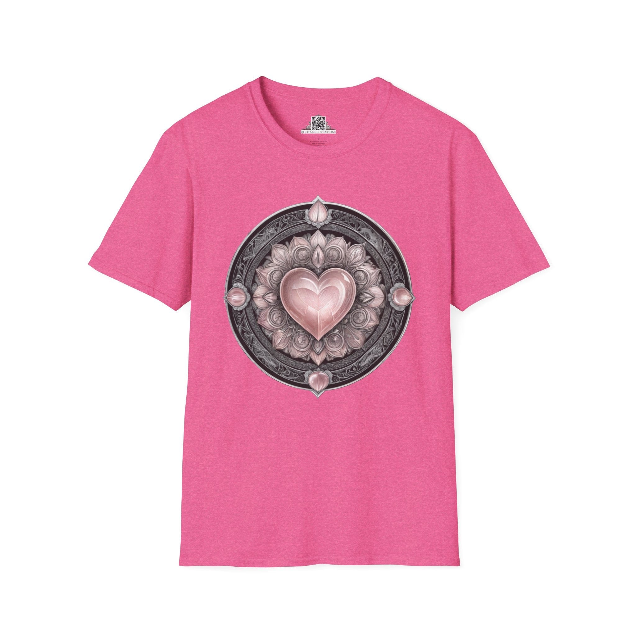 Printify T-Shirt S / Heather Heliconia Rose Quartz - Crystals & Gemstones T-Shirt