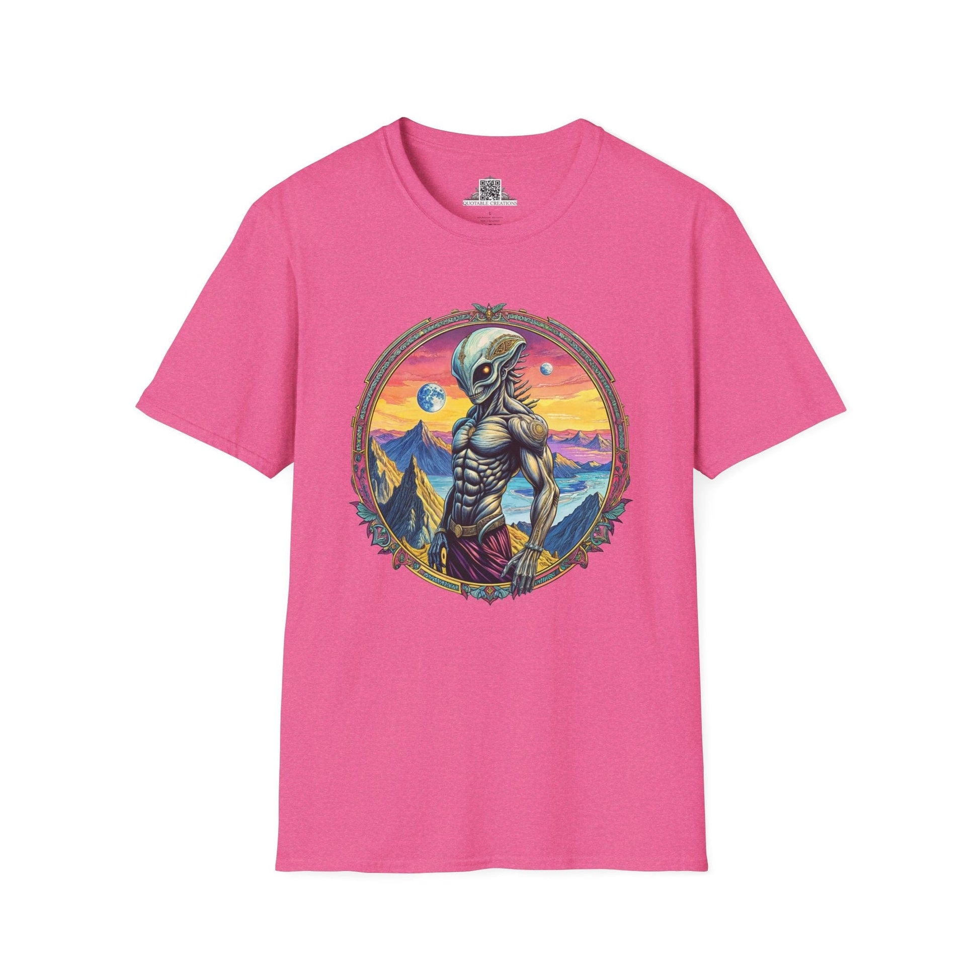 Printify T-Shirt S / Heather Heliconia T-Shirt - Adventures Beyond the Stars Await - Let’s Blast Off - Alien & Space