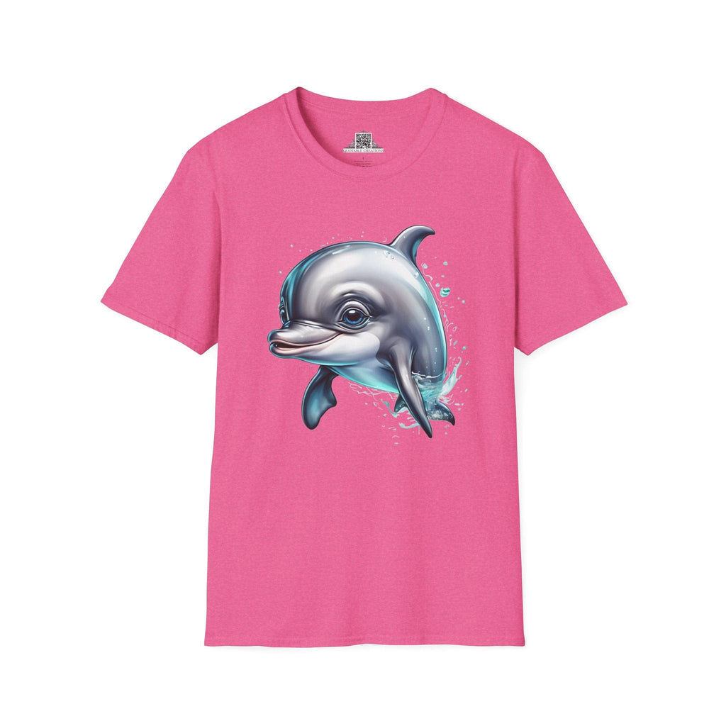 Printify T-Shirt S / Heather Heliconia T-Shirt - Baby Dolphin - Hyper Cute