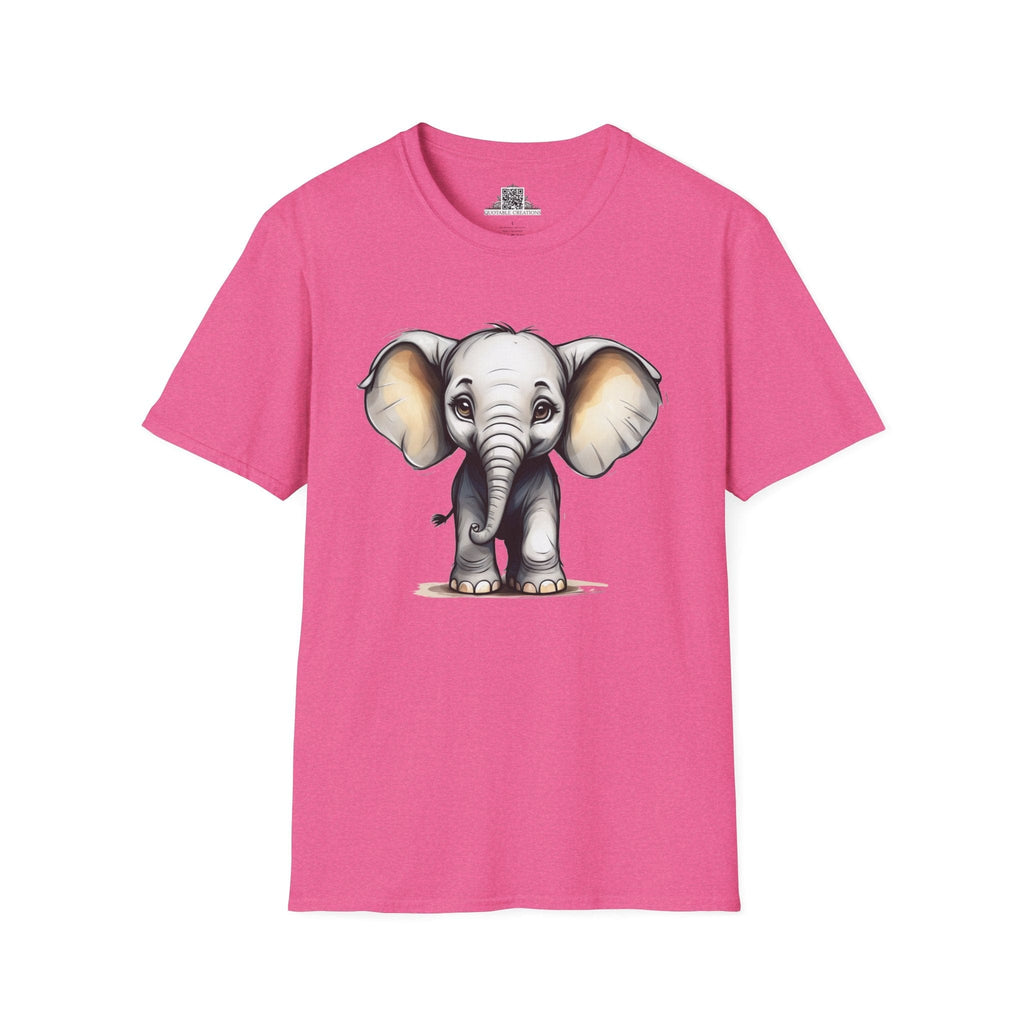 Printify T-Shirt S / Heather Heliconia T-Shirt - Baby Elephant - Hyper Cute
