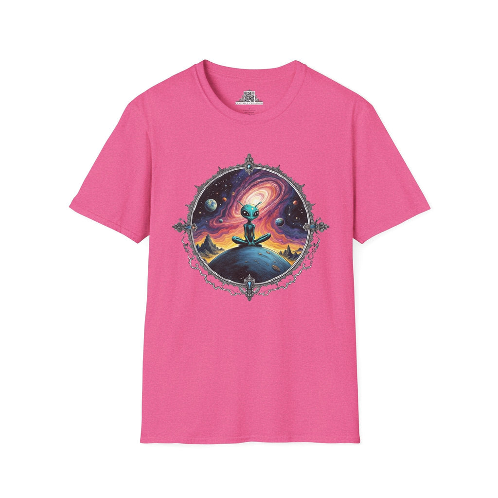 Printify T-Shirt S / Heather Heliconia T-Shirt - Exploring the Cosmos, One Planet at a Time! - Alien & Space