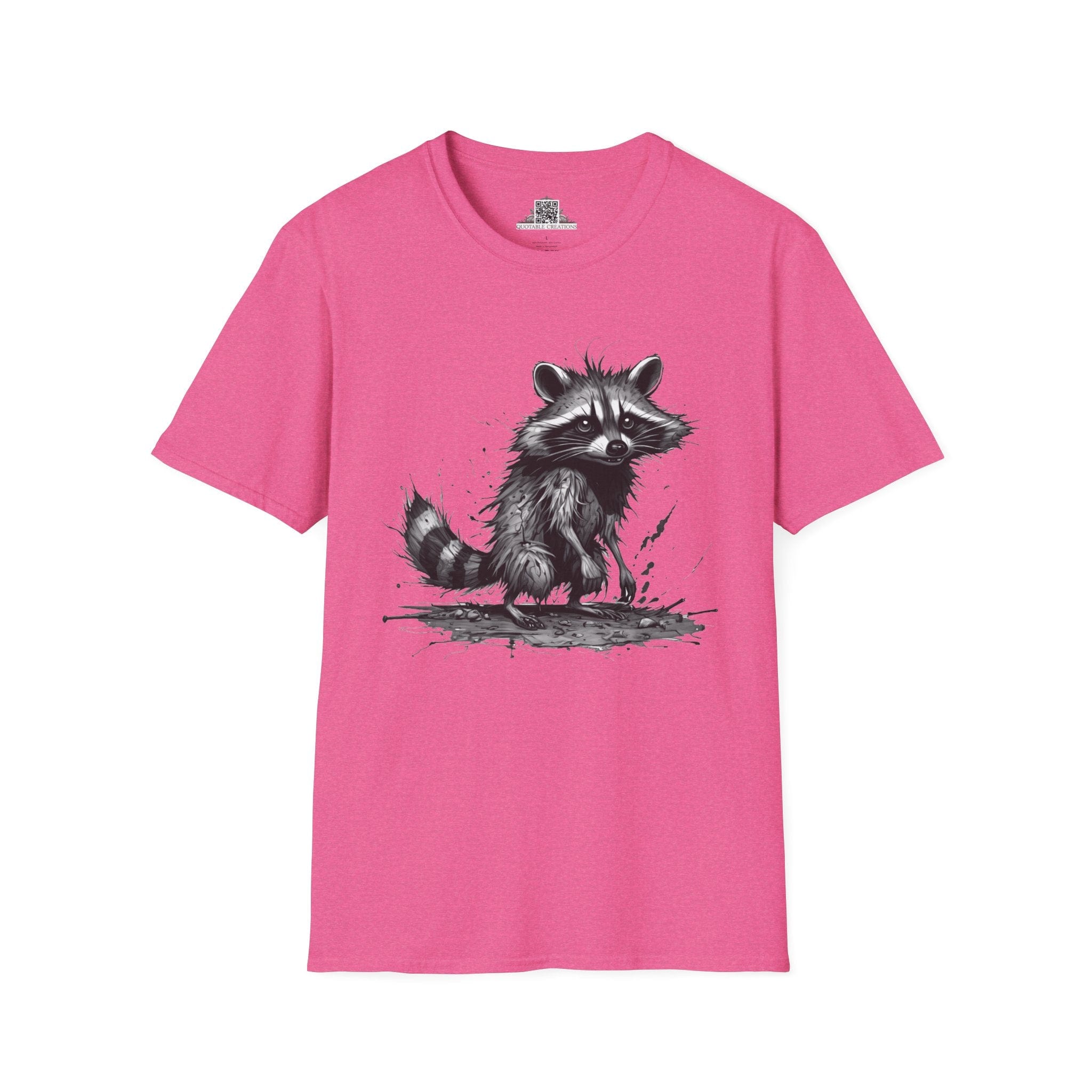 Printify T-Shirt S / Heather Heliconia T-Shirt - I'm Fine Raccoon - Everything's Fine