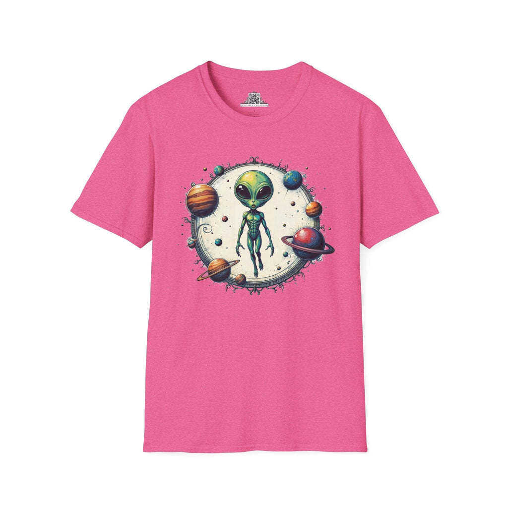 Printify T-Shirt S / Heather Heliconia T-Shirt - Lost in Space, But Finding Fun Everywhere! - Alien & Space