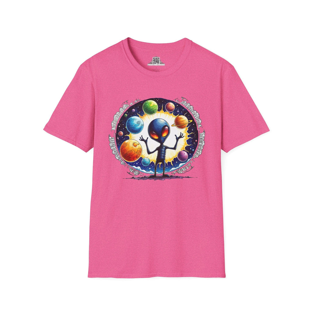 Printify T-Shirt S / Heather Heliconia T-Shirt - Out of This World Fun is Just a Star Jump Away! - Alien & Space