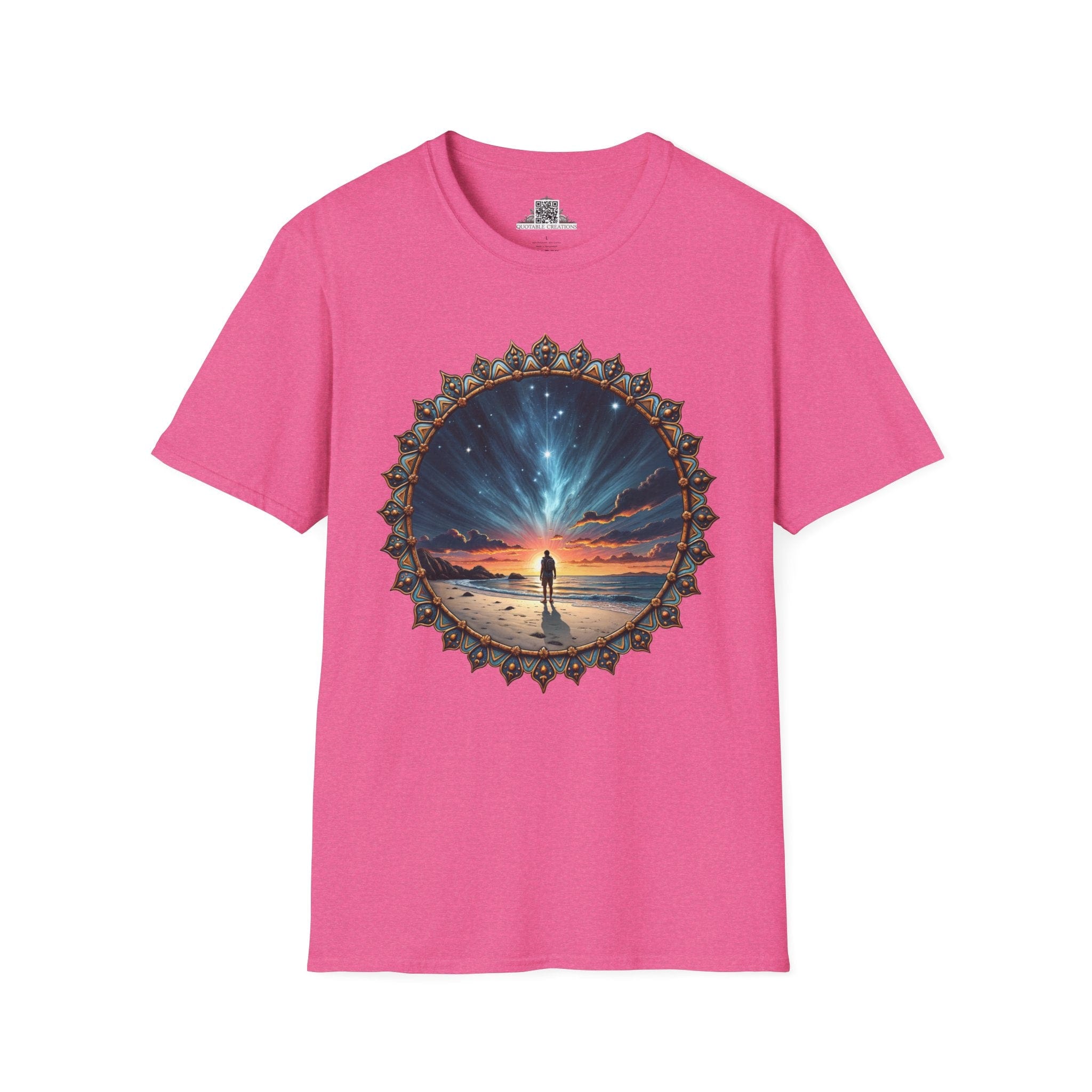 Printify T-Shirt S / Heather Heliconia We Are Not Alone UFO & Cosmic - T-Shirt