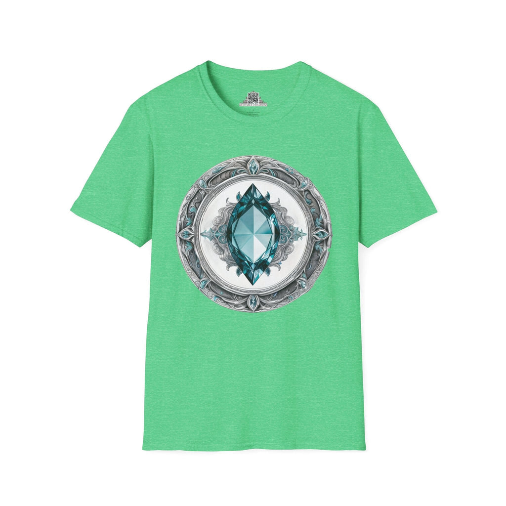Printify T-Shirt S / Heather Irish Green Aquamarine Crystals Gemstones - T-Shirt