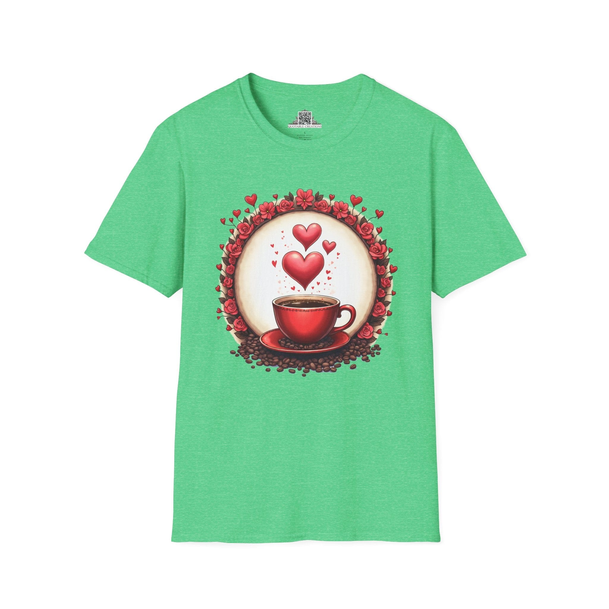 Printify T-Shirt S / Heather Irish Green Brew-tiful Love Coffee - Love & Fun T-Shirt