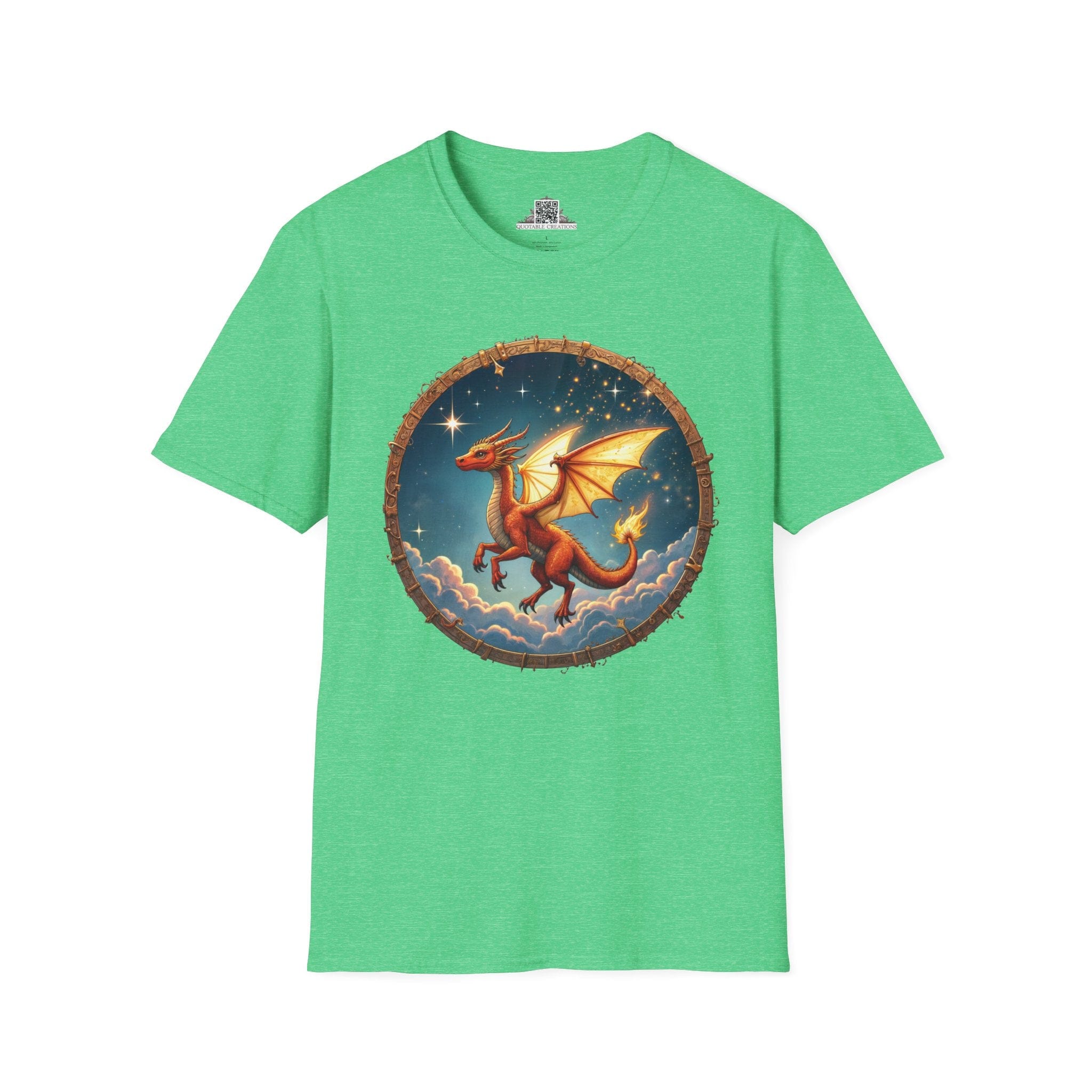 Printify T-Shirt S / Heather Irish Green Celestial Flame - Dragons & Magic T-Shirt