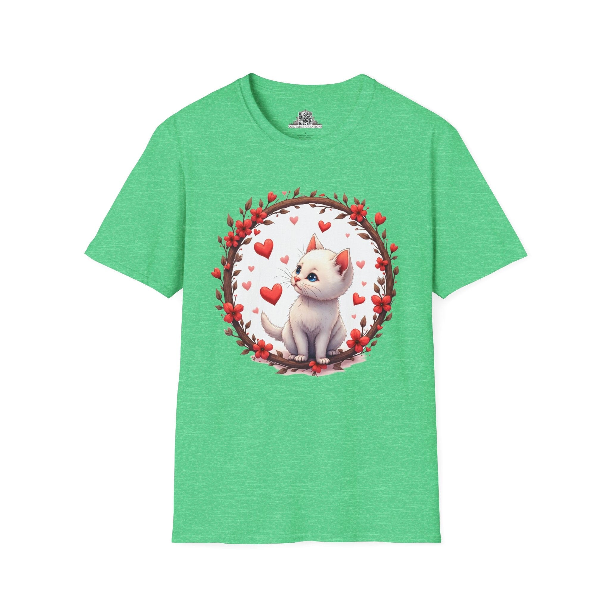 Printify T-Shirt S / Heather Irish Green Fur-ever Love Kitten - Love & Fun T-Shirt
