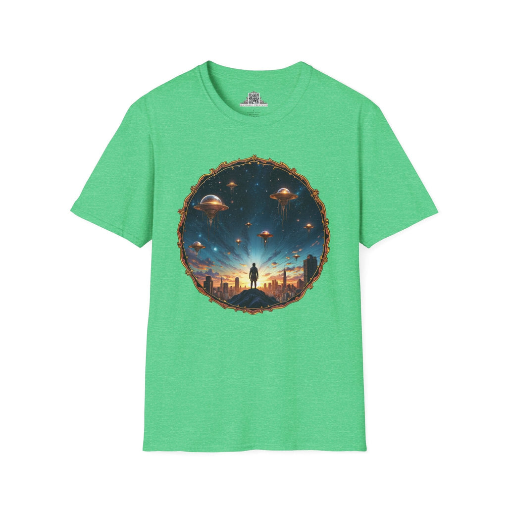 Printify T-Shirt S / Heather Irish Green Galactic Connections UFO & Cosmic - T-Shirt