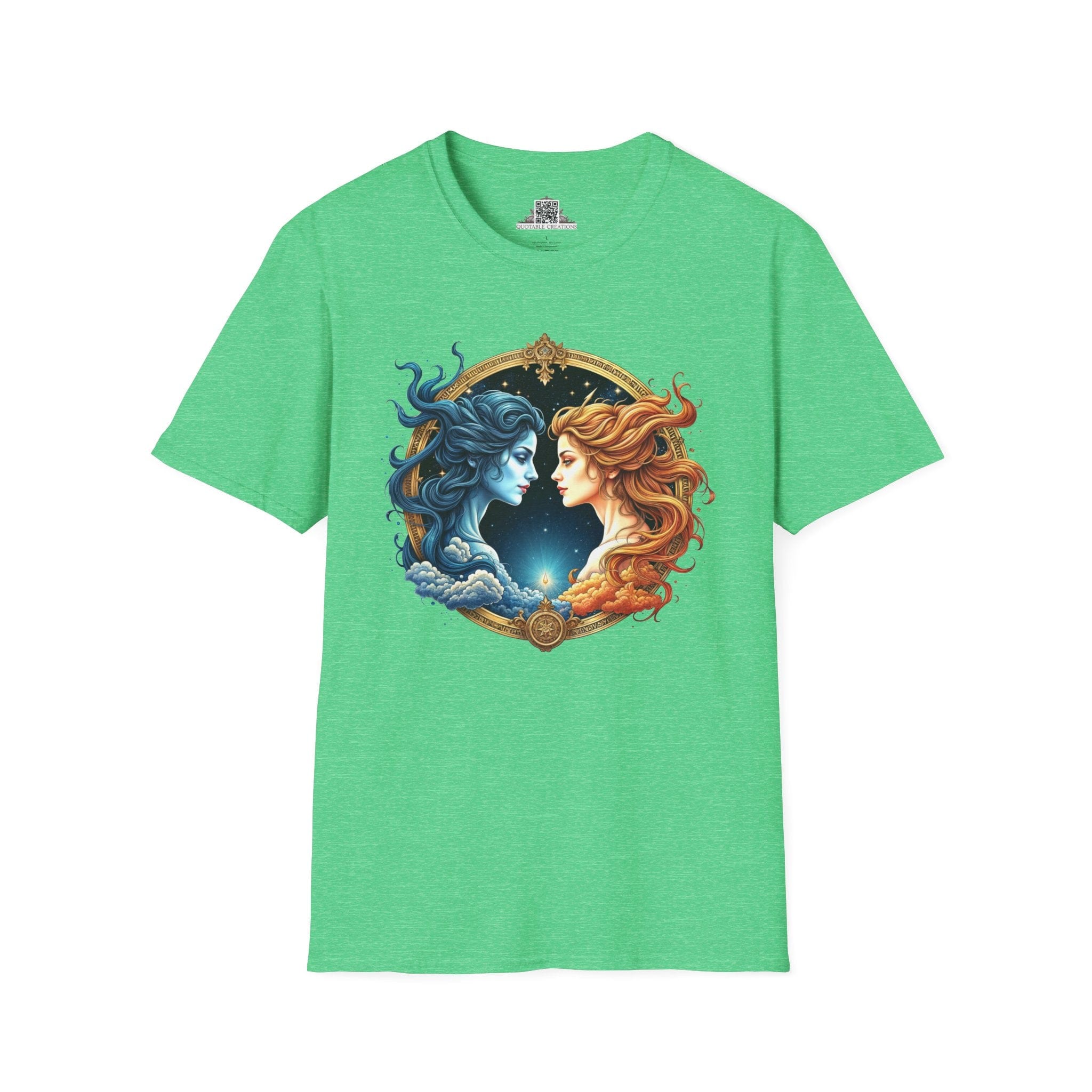 Printify T-Shirt S / Heather Irish Green Gemini Zodiac Astrology - T-Shirt