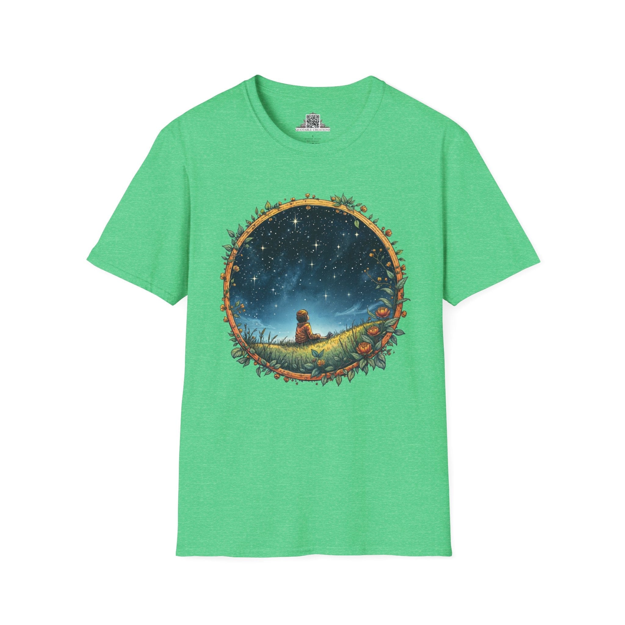 Printify T-Shirt S / Heather Irish Green Keep Your Eyes on the Skies UFO & Cosmic - T-Shirt
