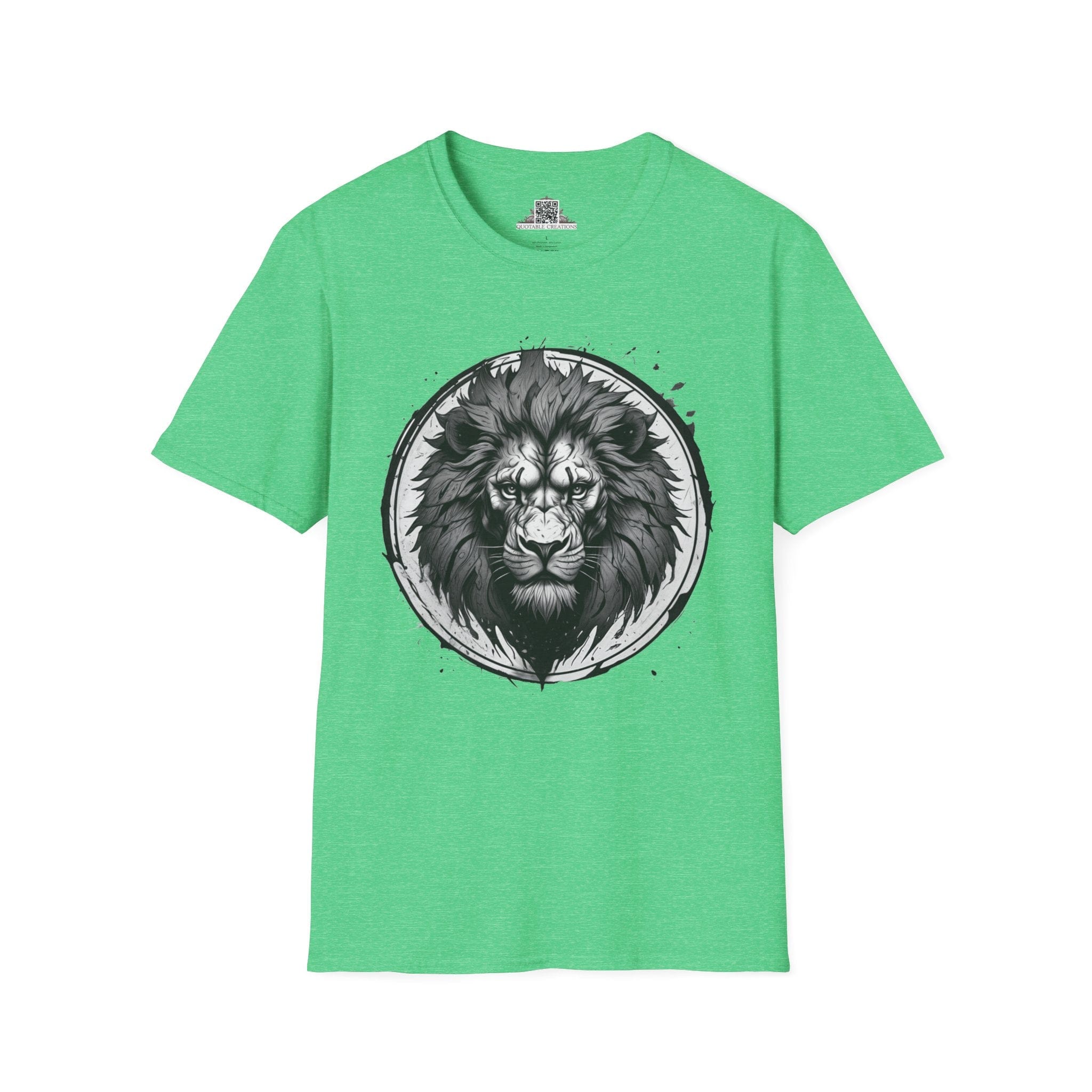Printify T-Shirt S / Heather Irish Green Lion Stare Wild Power - T-Shirt