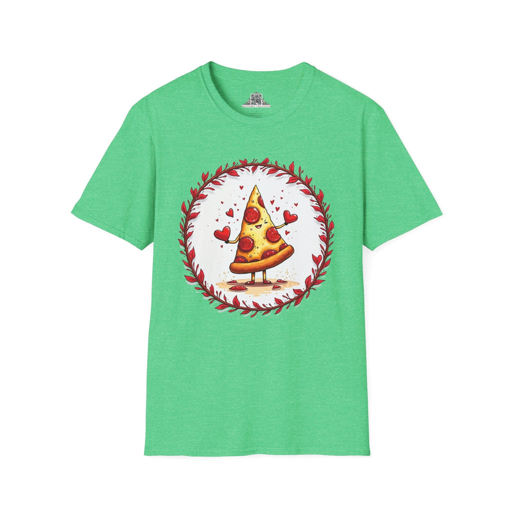 Printify T-Shirt S / Heather Irish Green Love at First Bite Pizza - Love & Fun T-Shirt