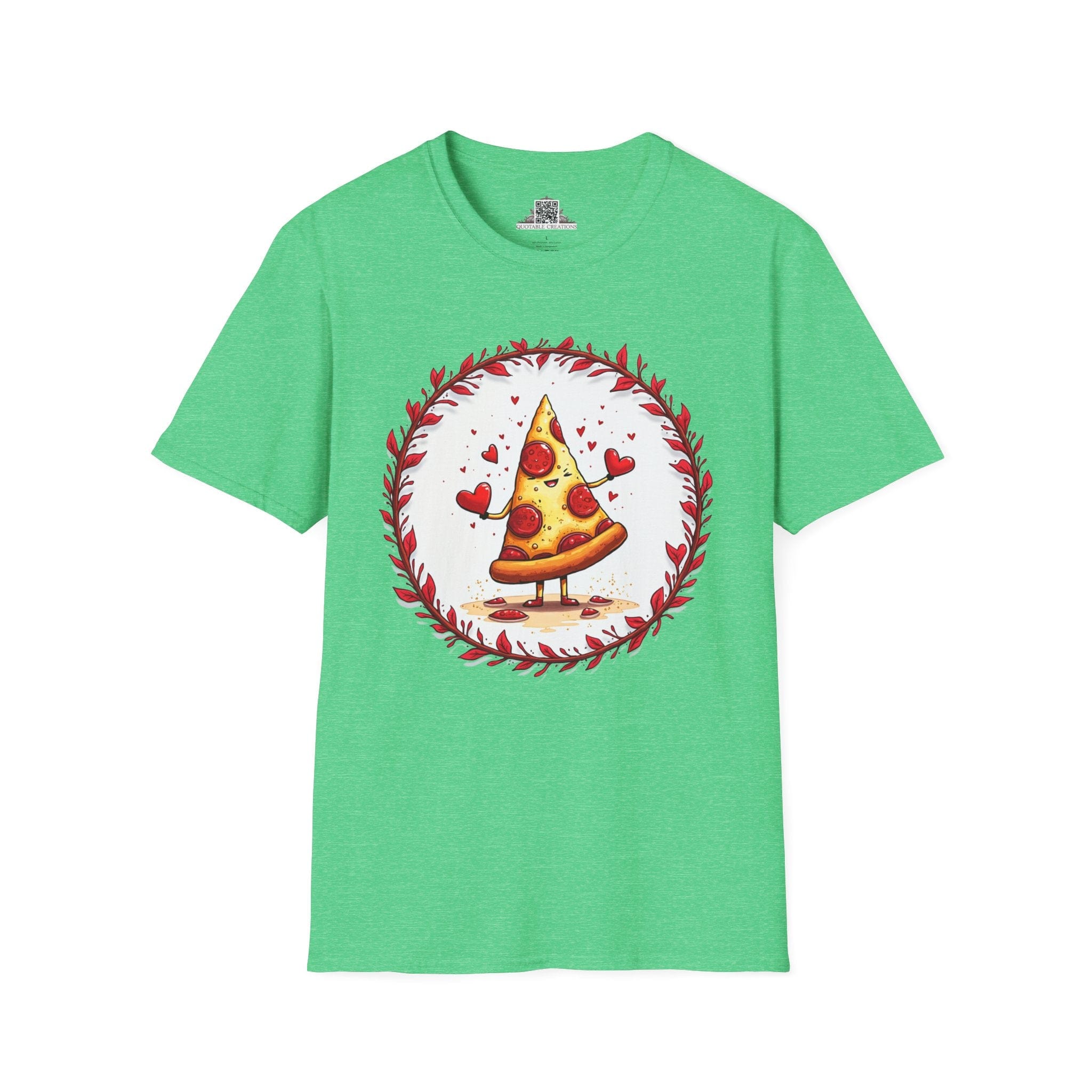 Printify T-Shirt S / Heather Irish Green Love at First Bite Pizza - Love & Fun T-Shirt