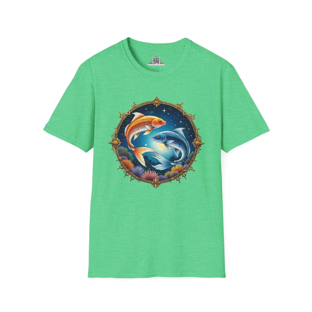 Printify T-Shirt S / Heather Irish Green Pisces Zodiac Astrology - T-Shirt