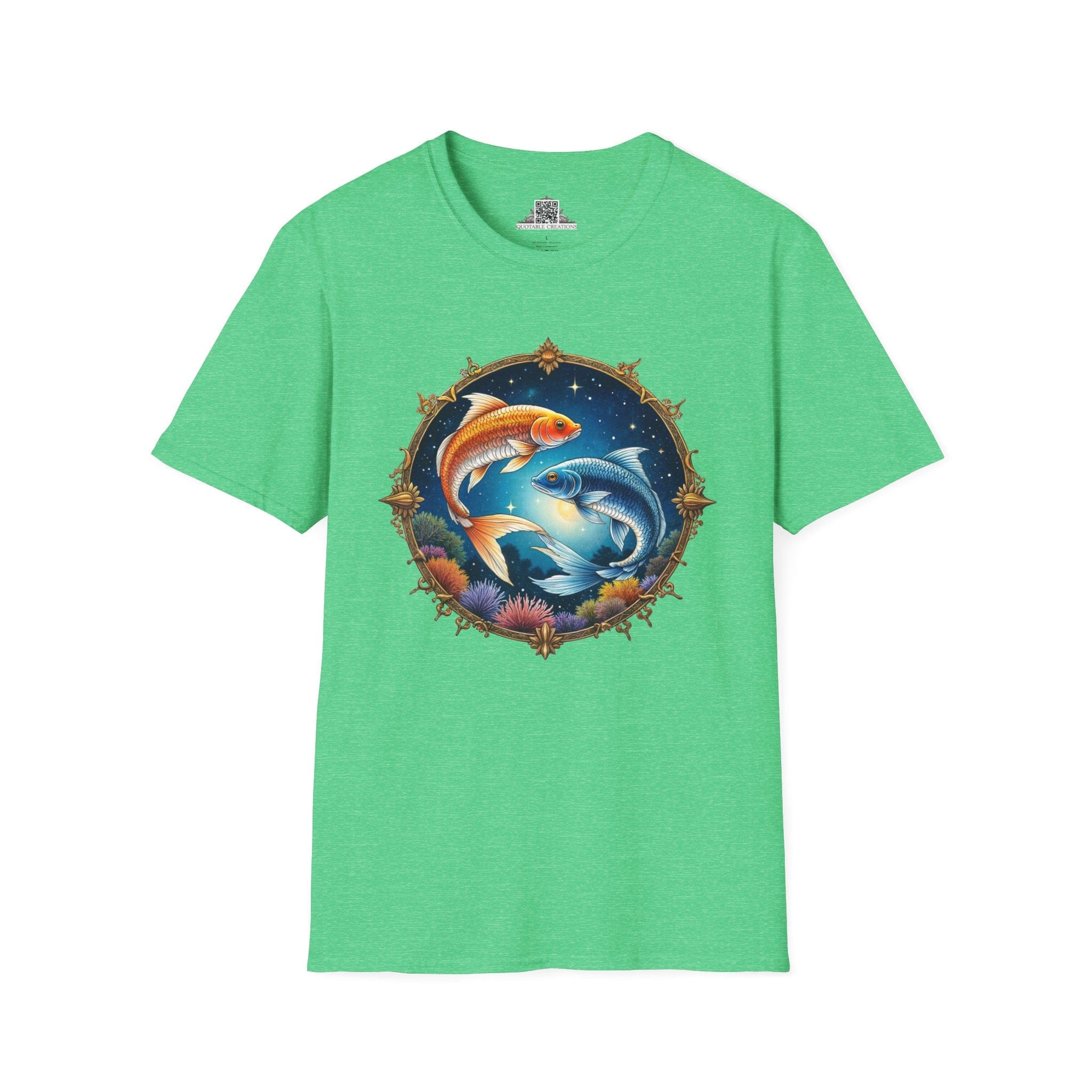 Printify T-Shirt S / Heather Irish Green Pisces Zodiac Astrology - T-Shirt